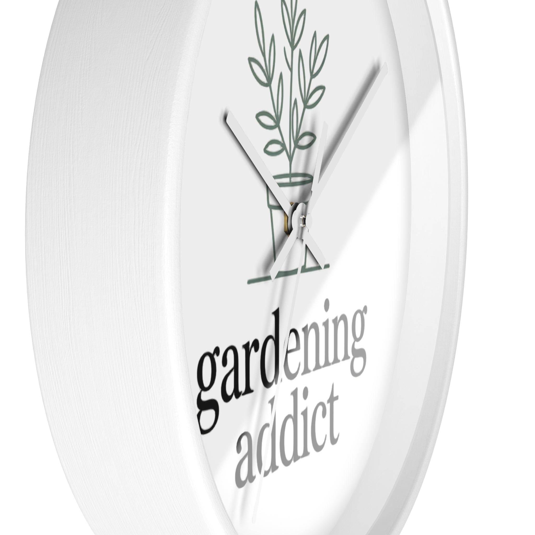 Gardening Addict Wall Clock — Minimal Plant Lover Decor