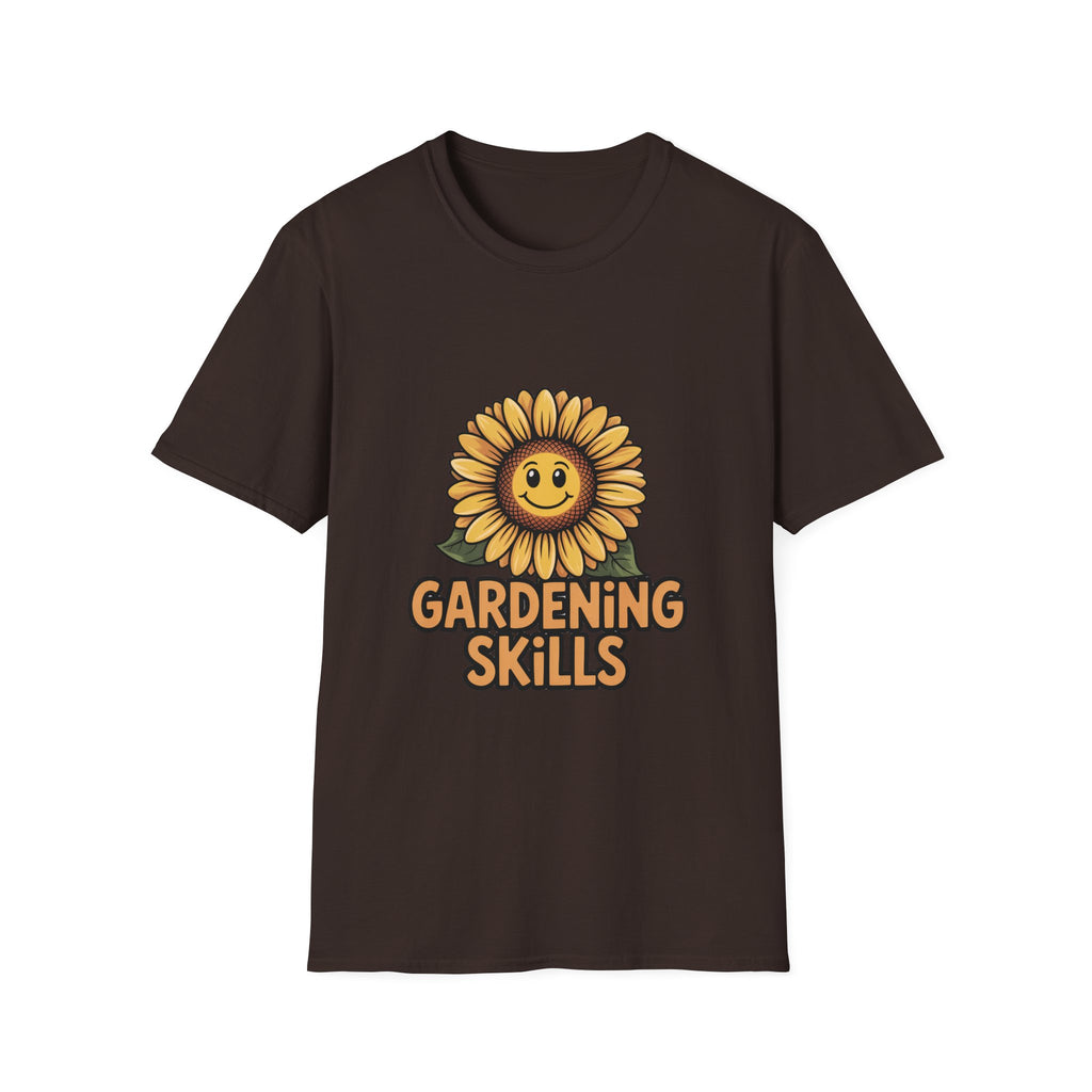 Gardening Skills T-Shirt — Cute Smiling Sunflower Garden Tee