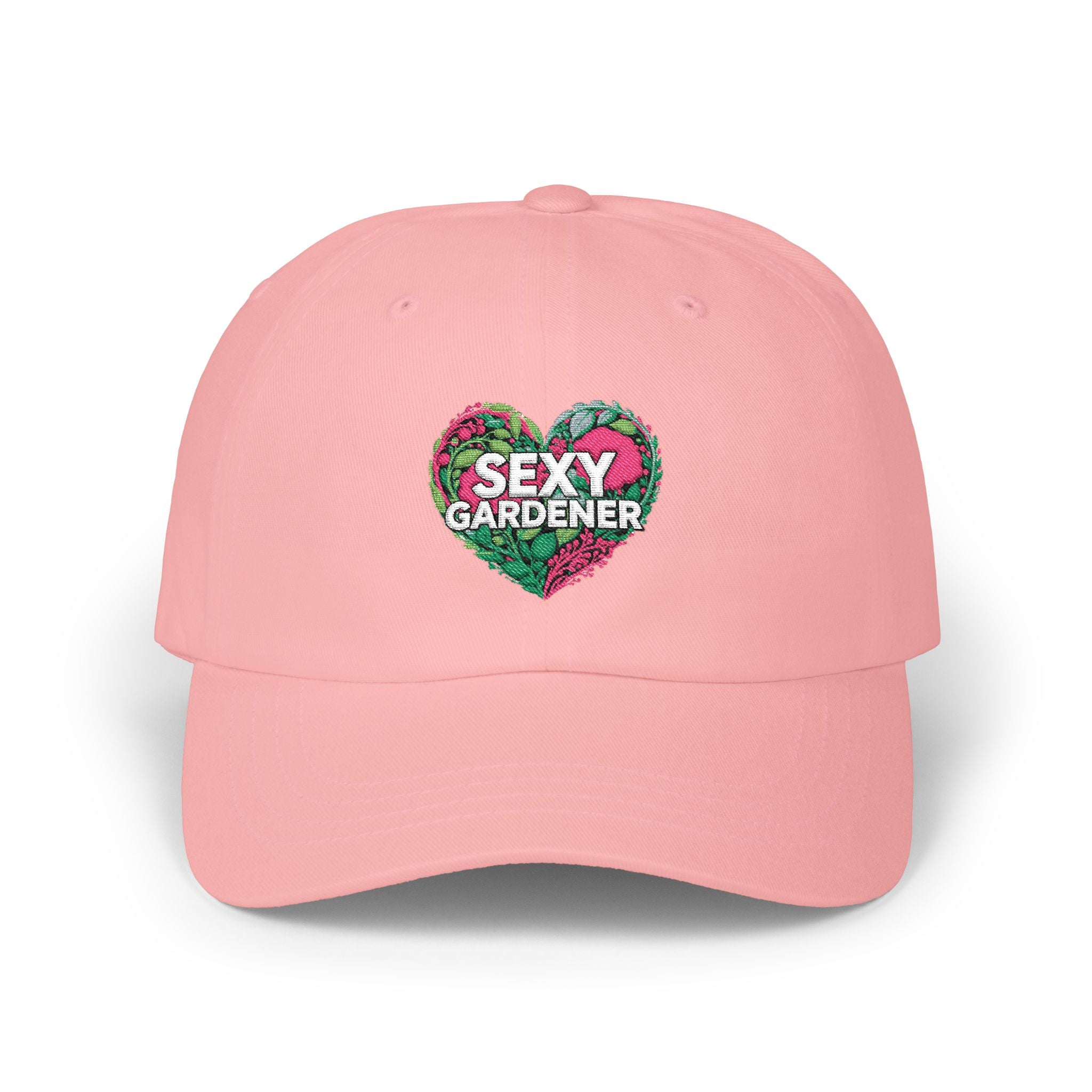 Classic Dad Cap — "Sexy Gardener" Floral Heart Embroidered Hat