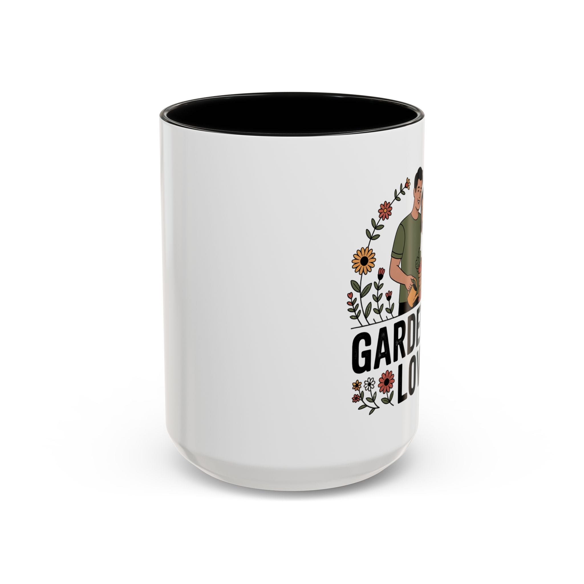 Gardening Love Accent Coffee Mug – Cute Couple Floral Gardeners (11/15oz)