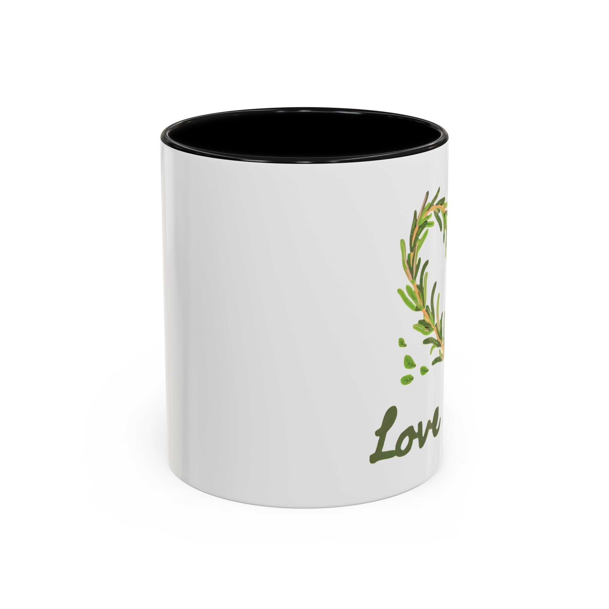 Herb Heart Accent Coffee Mug – “Love Herbs” Botanical Tea & Coffee Cup