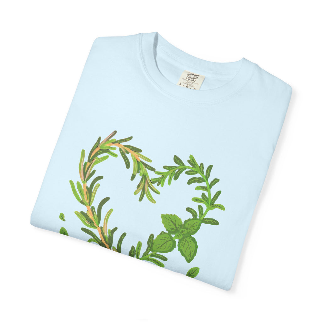 Herb Heart T-Shirt — "Love Herbs" Botanical Garden Tee for Plant Lovers