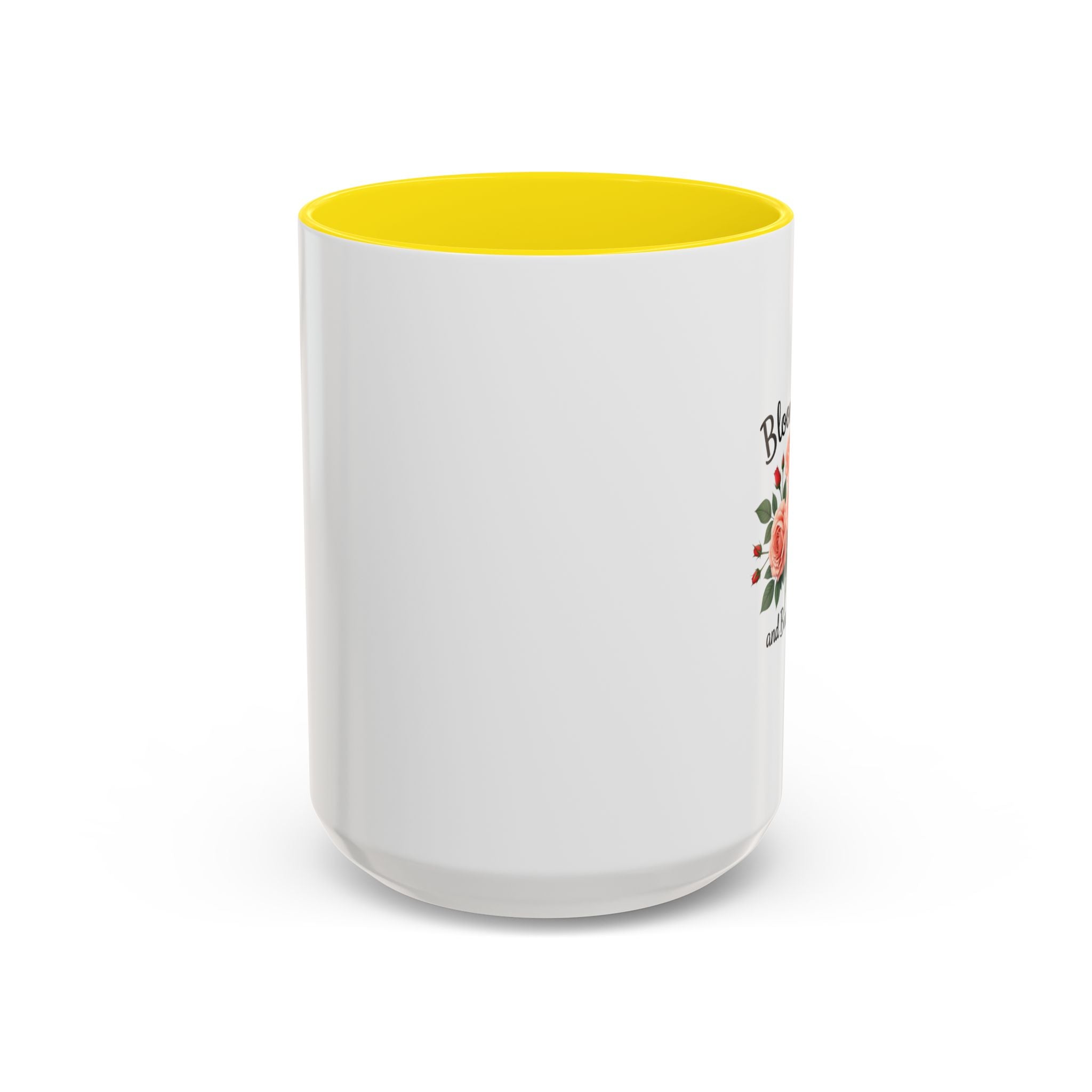 Blooming and Beautiful Accent Coffee Mug - Floral Rose Gift for Mom