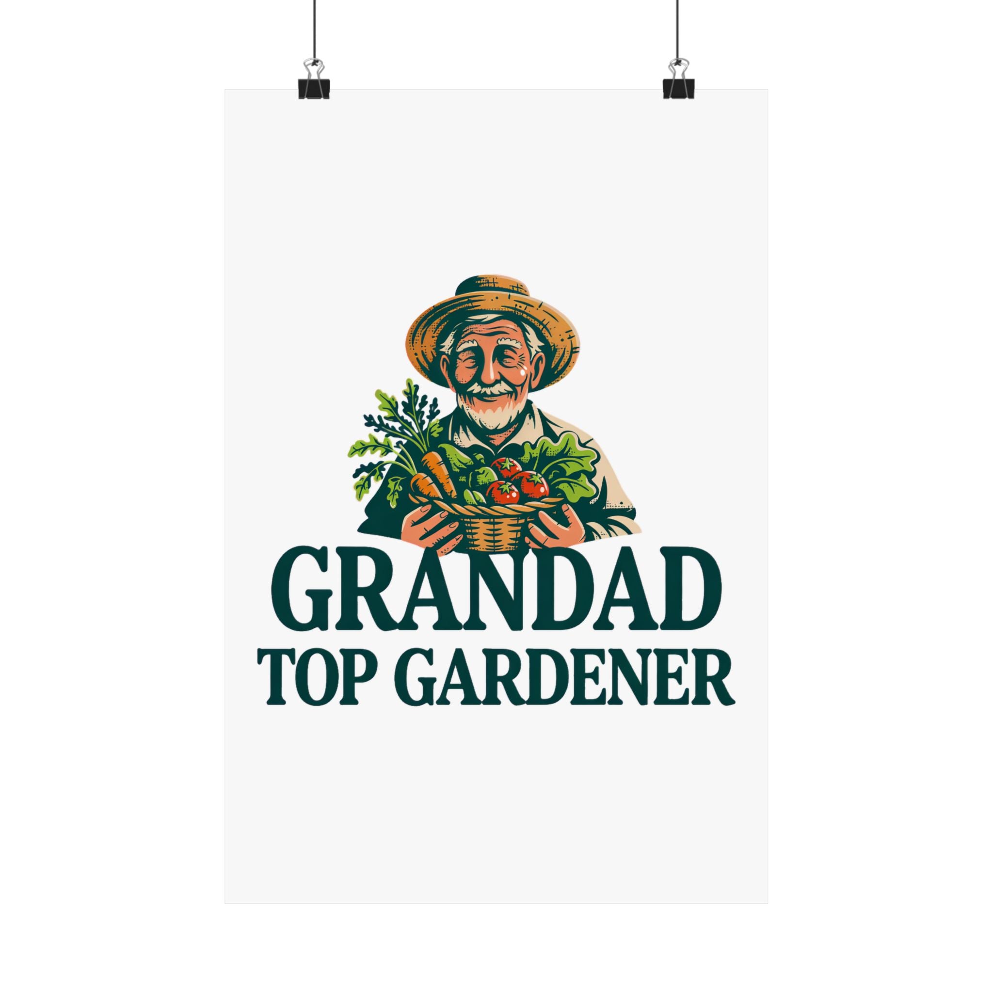 Grandad Top Gardener Poster — Matte Vertical Wall Art for Garden-Loving Grandpa