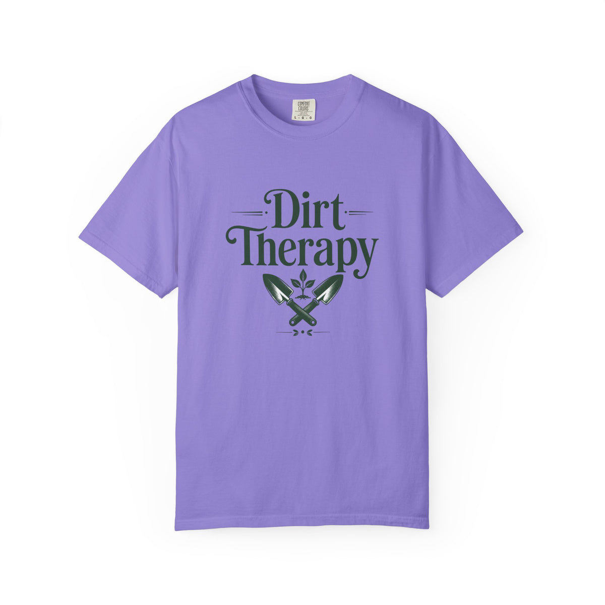 Dirt Therapy Garden T-Shirt — Gardener Shovel Floral Tee