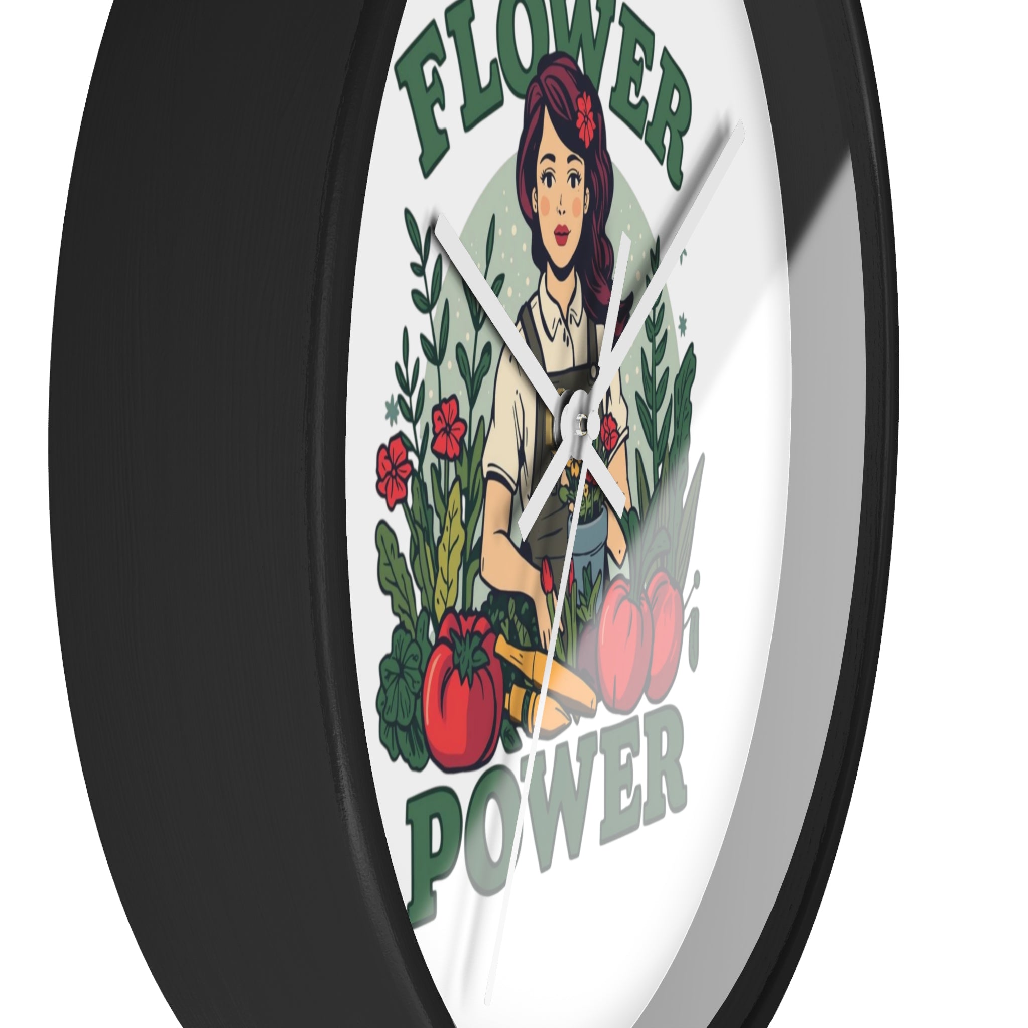 Flower Power Wall Clock - Vintage Garden Decor for Plant Lovers