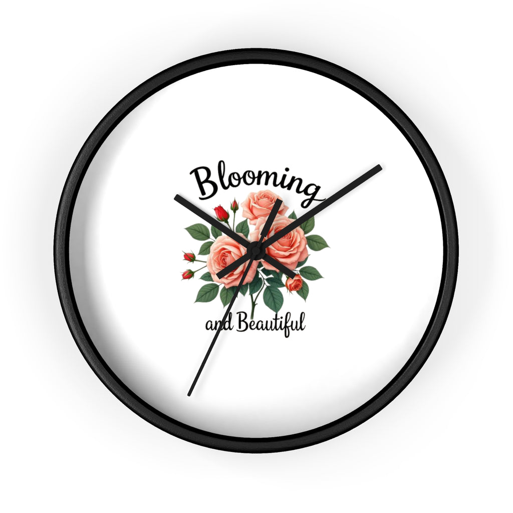 Blooming and Beautiful Wall Clock — Floral Rose Decorative Home Clock