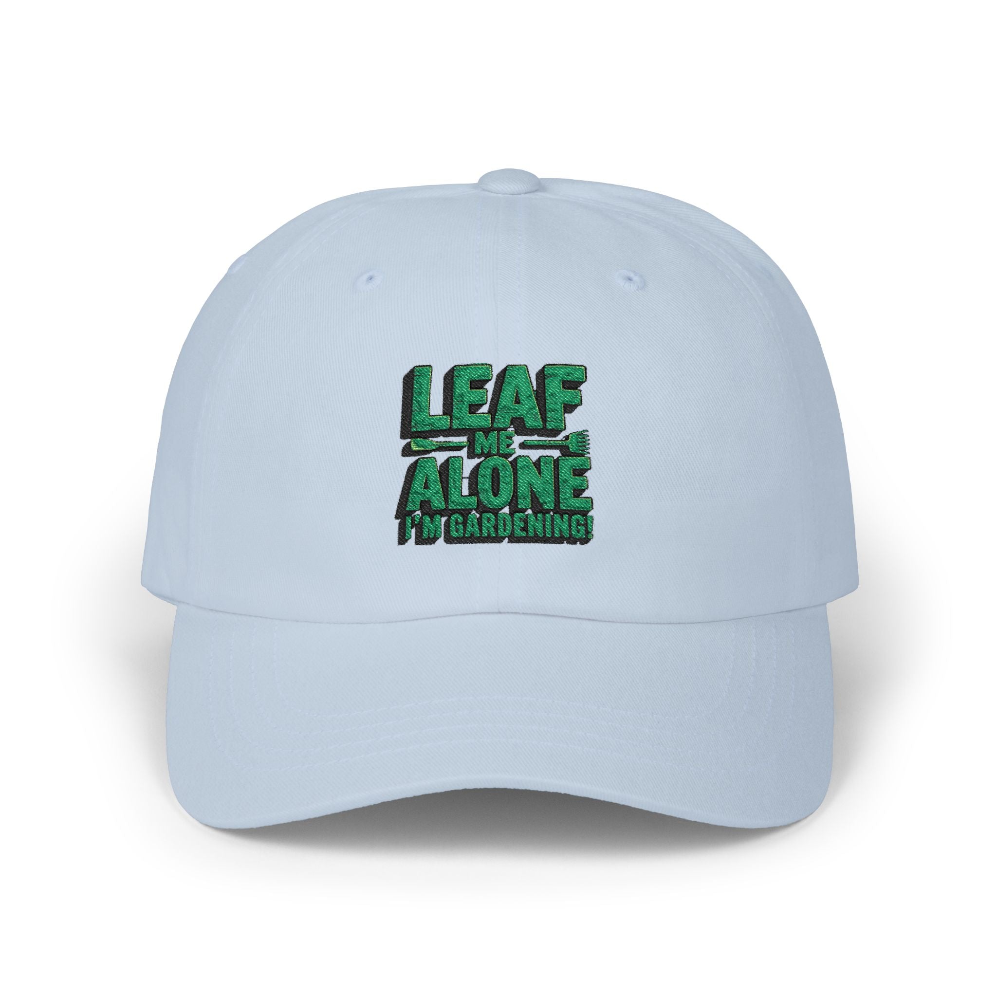 Dad Cap – "Leaf Me Alone" Gardening Hat (Funny Plant Lover Embroidered Cap)
