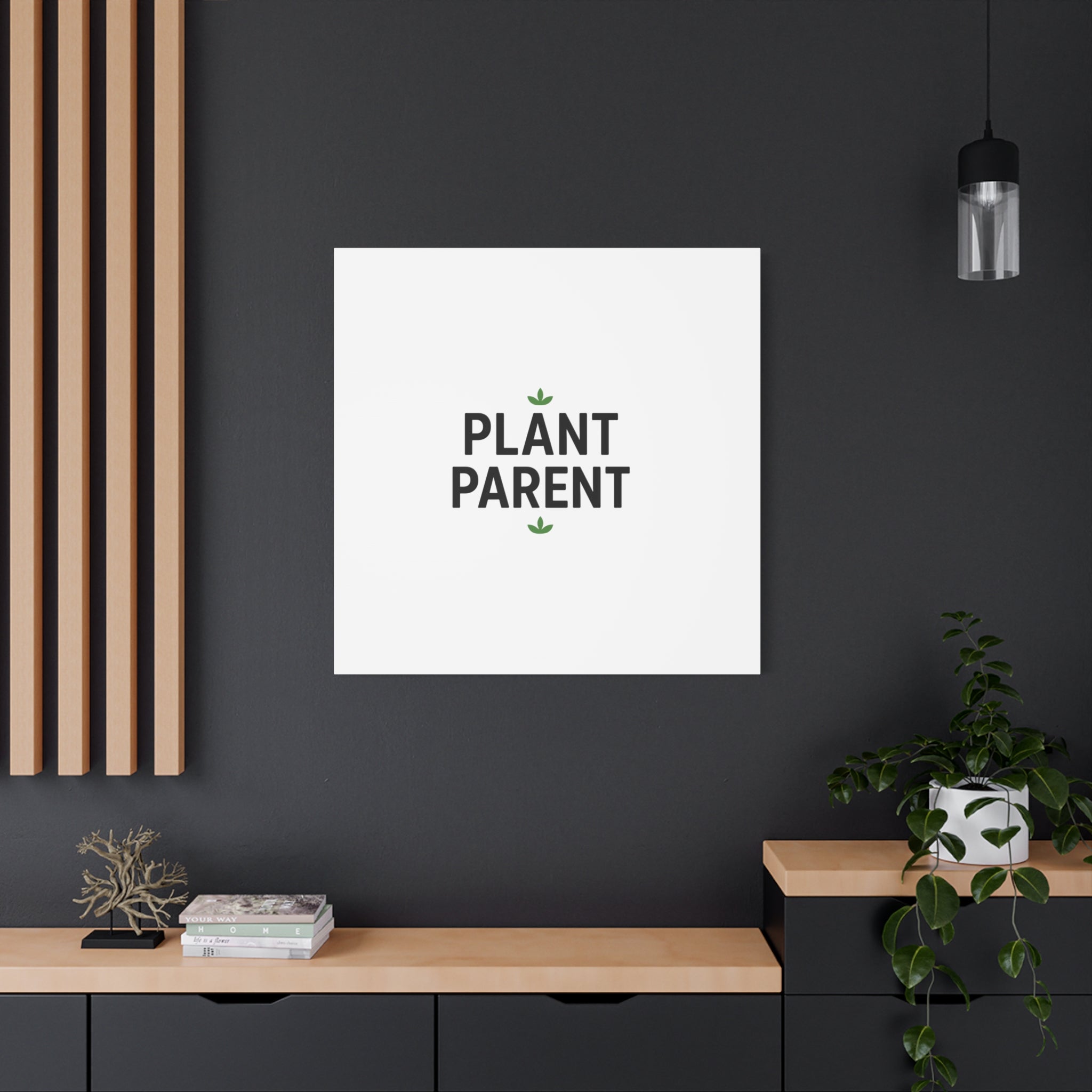 Plant Parent Canvas Wall Art — Minimalist Botanical Typography Print