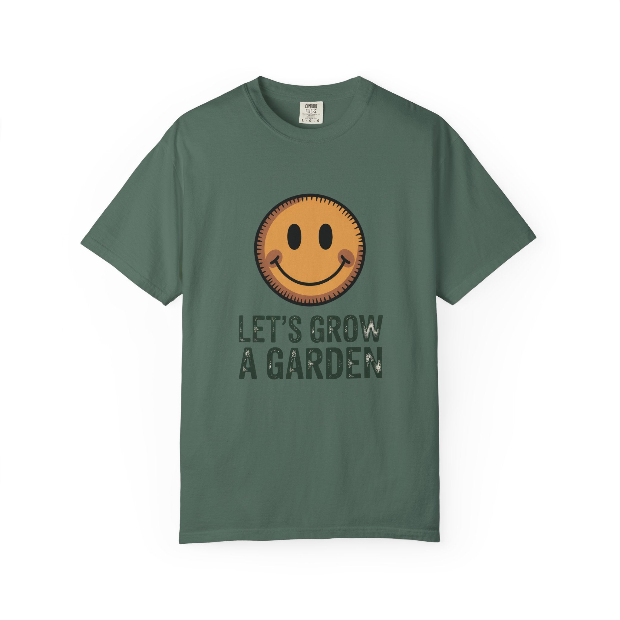 Let's Grow a Garden T-Shirt - Smiley Face Gardening Tee