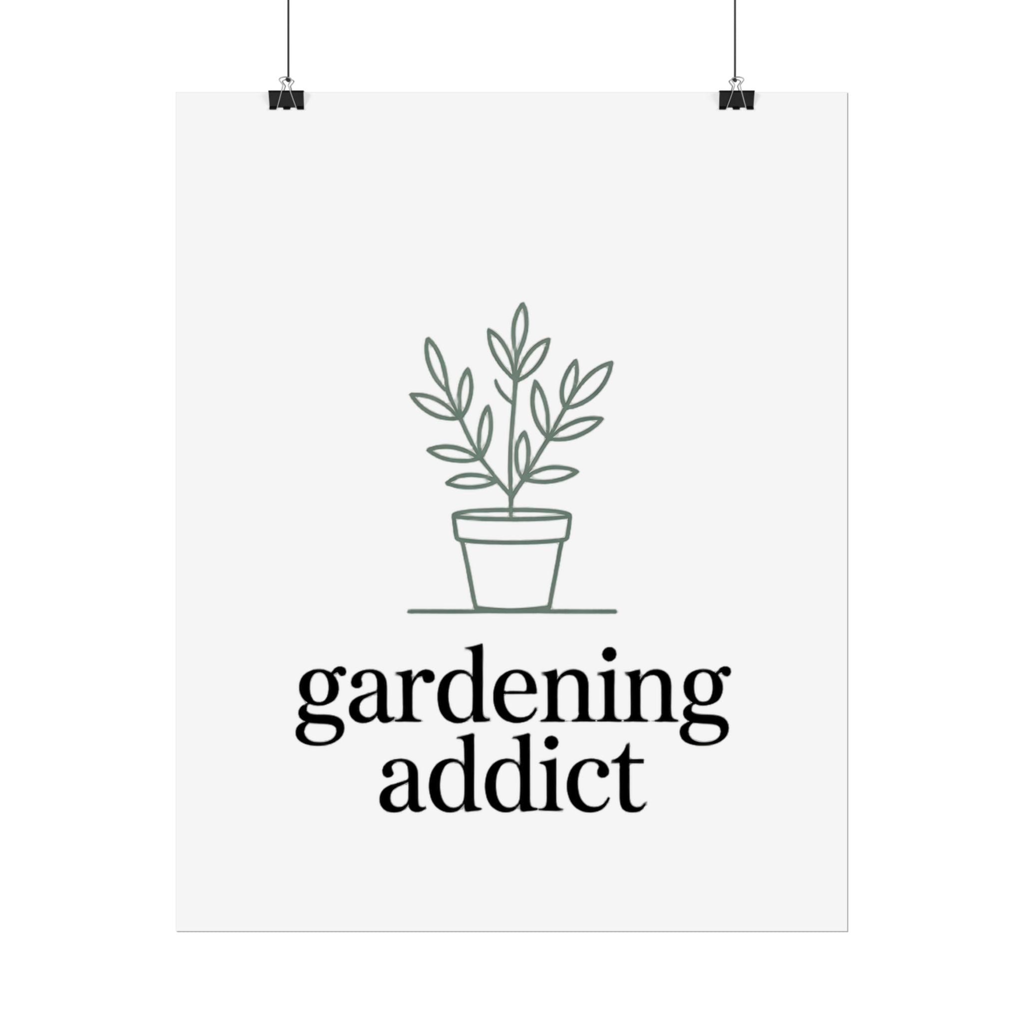 Rolled Poster — 'gardening addict' Minimal Plant Art Poster