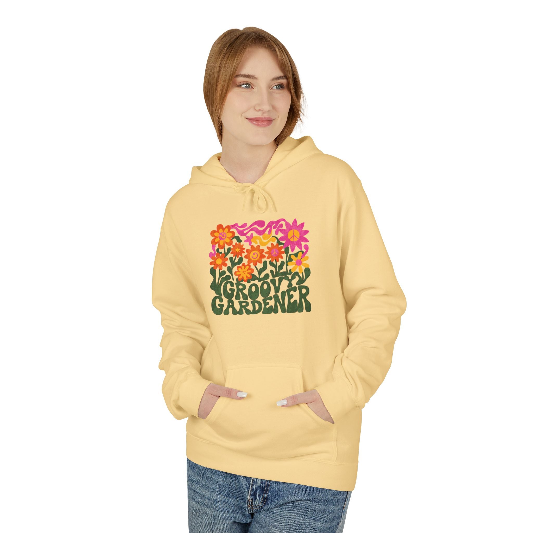 Gardener Hoodie – Retro Floral “Groovy Gardener” Pullover