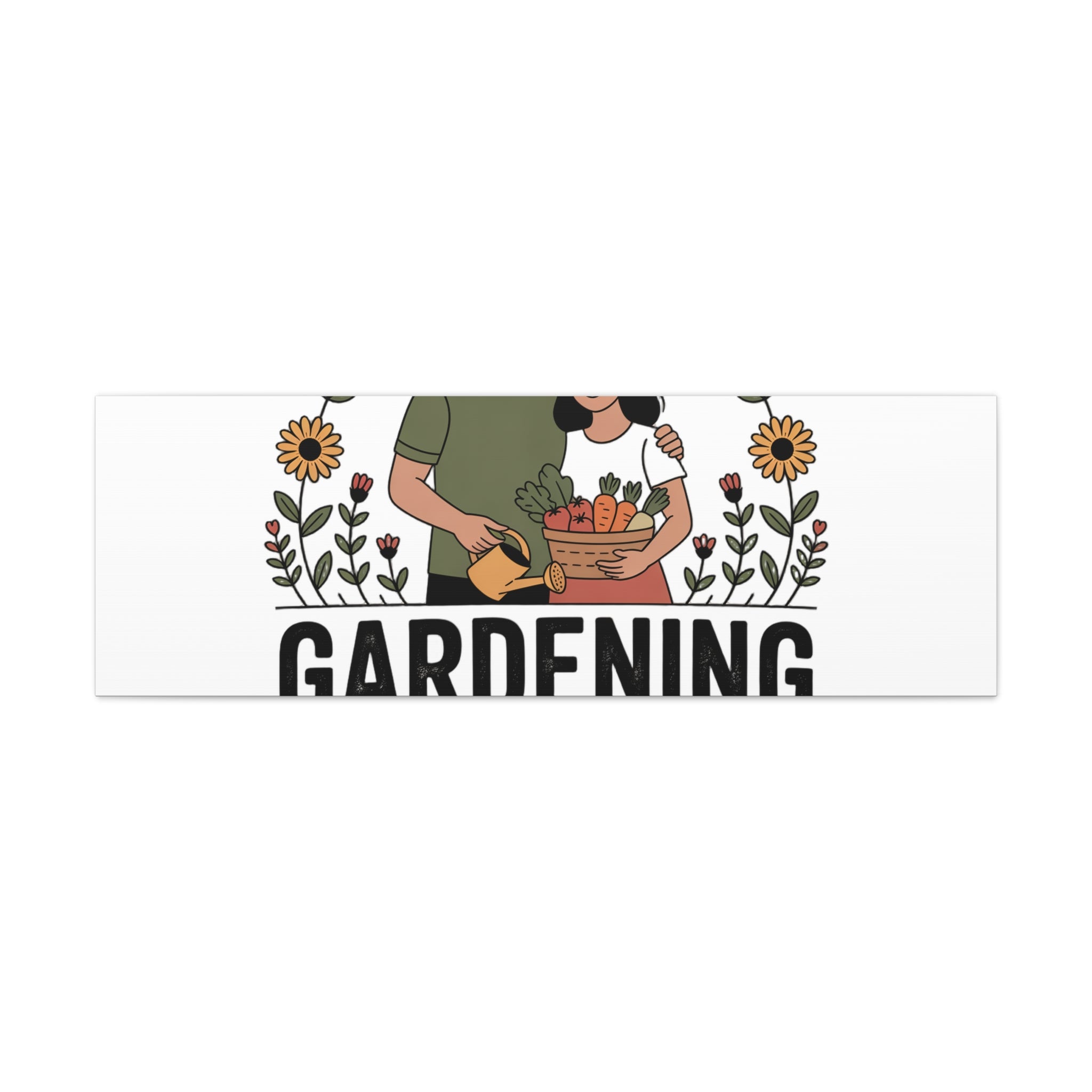 Gardening Love Canvas Print — Couple Gardening Wall Art