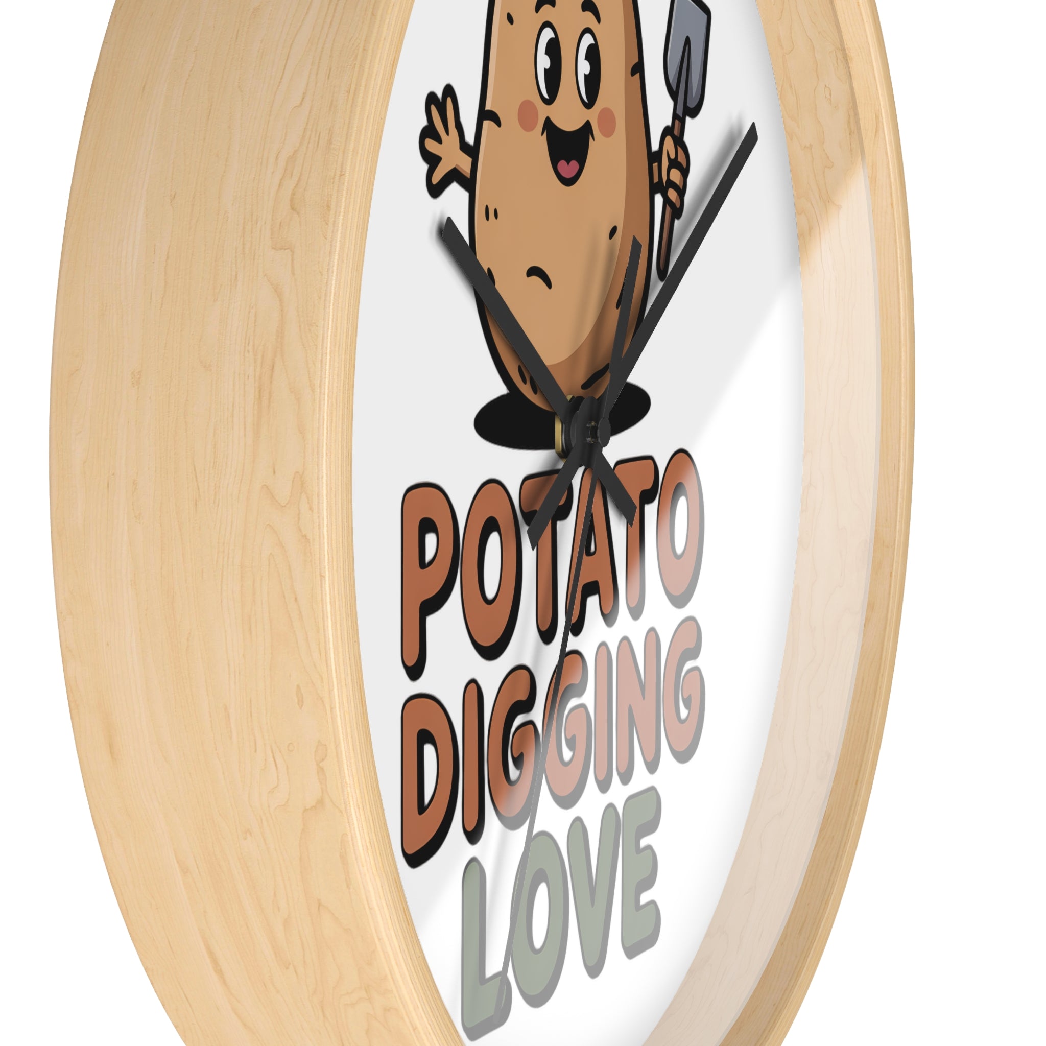Potato Digging Love Wall Clock — Cute Gardener Kitchen Decor
