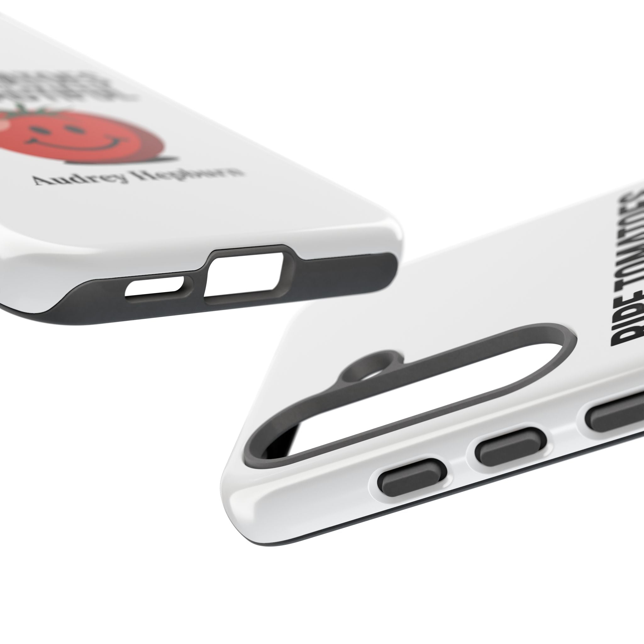 Phone Case — "Ripe Tomatoes Are Beautiful" Audrey Hepburn Quote with Smiling Tomato Graphic