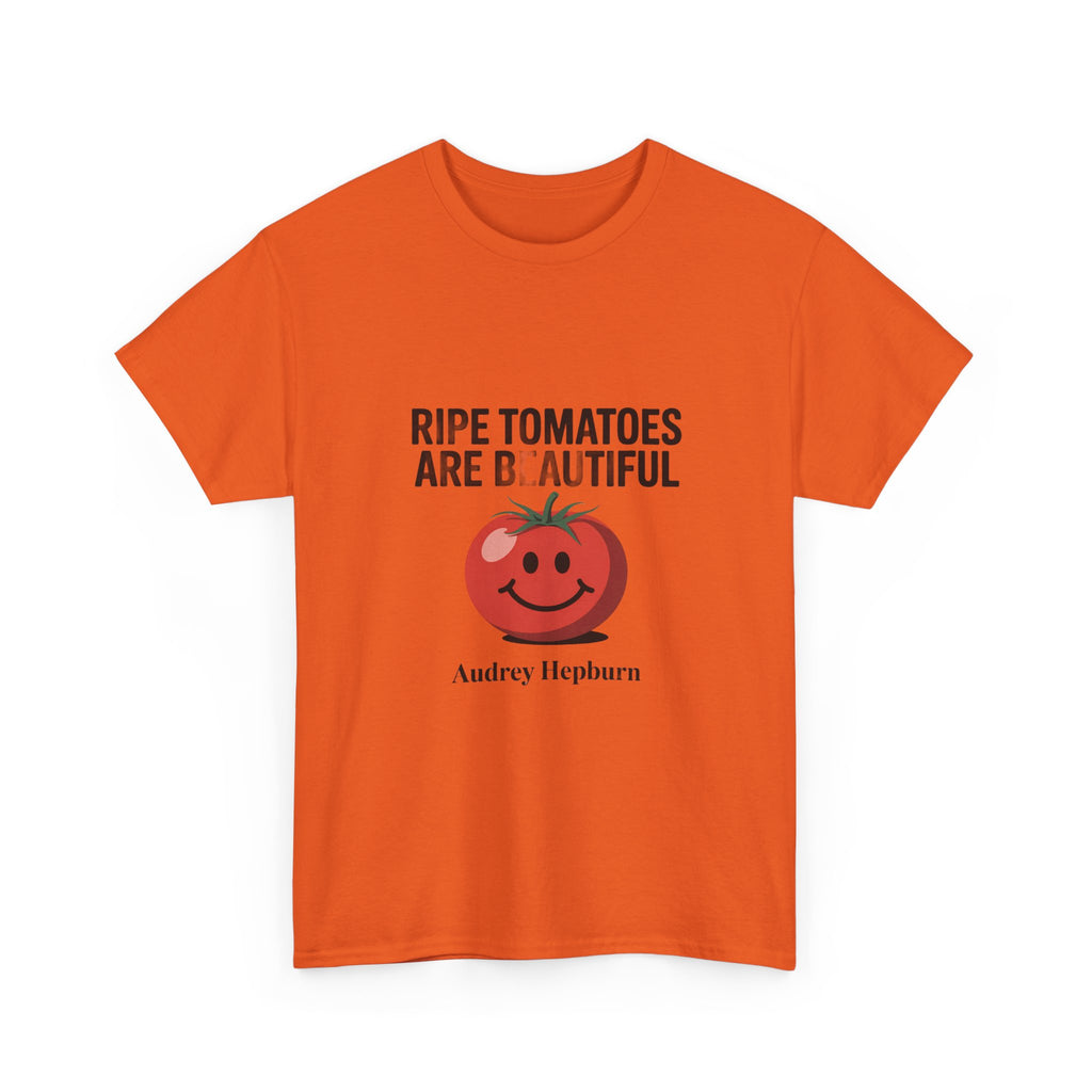 Tomato Smile Graphic Tee — "Ripe Tomatoes Are B.Autiful" Audrey Hepburn Quote