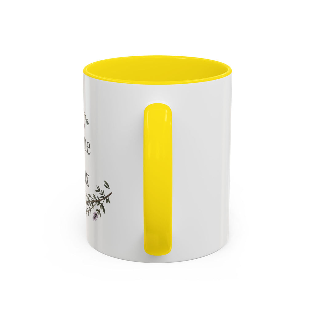 Thyme to Relax Accent Coffee Mug — Herbal Tea & Coffee Cup, Floral Kitchen Gift