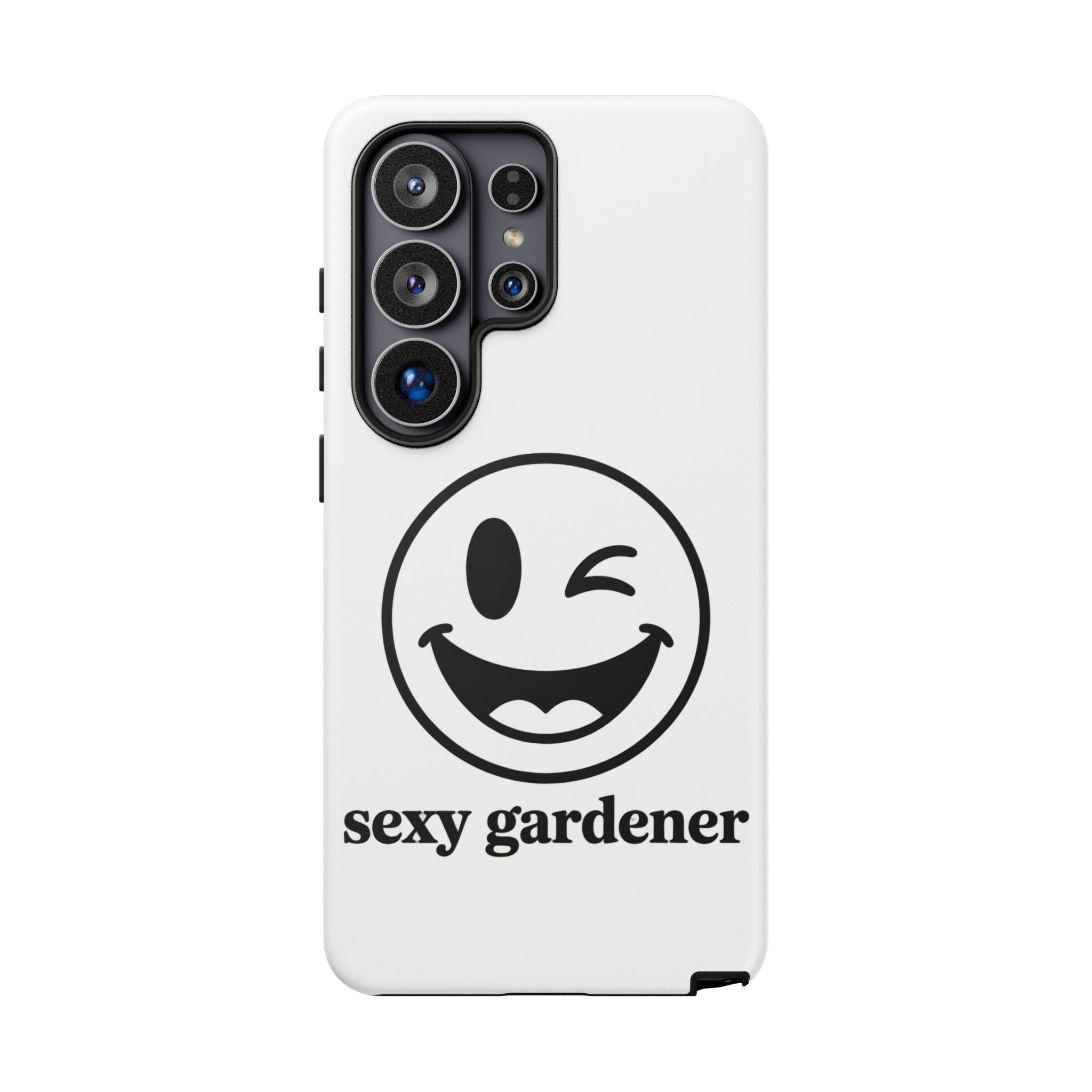Phone Case — Winking Smiley “sexy gardener” Graphic