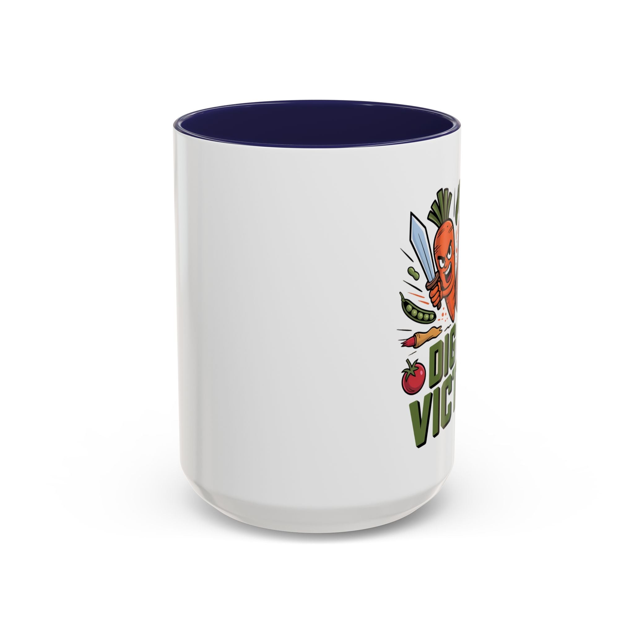 Dig For Victory Coffee Mug — Garden Veggie Cartoon Accent Mug (11/15oz)