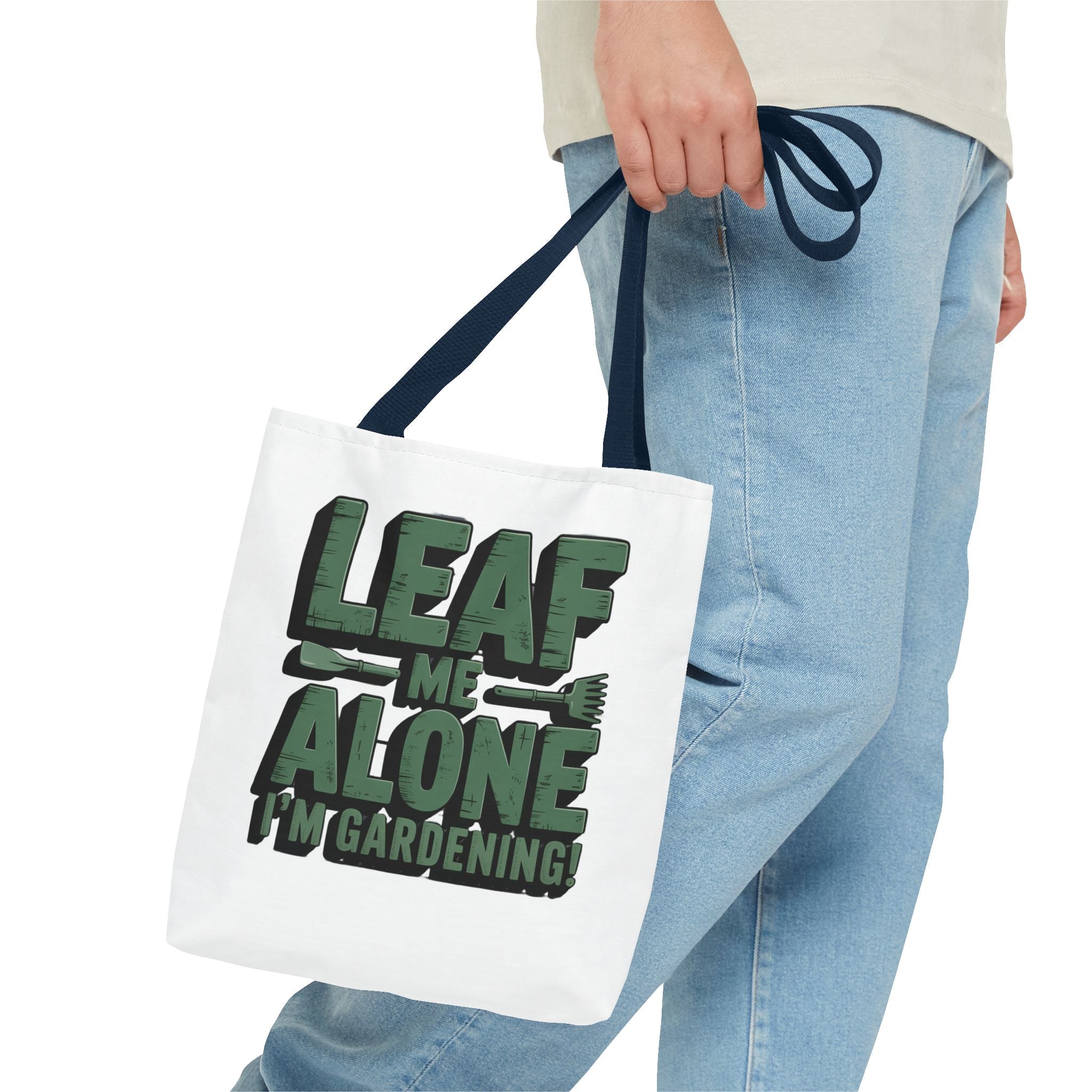 Gardening Tote Bag — "Leaf Me Alone I'm Gardening" Funny Plant Lover Tote