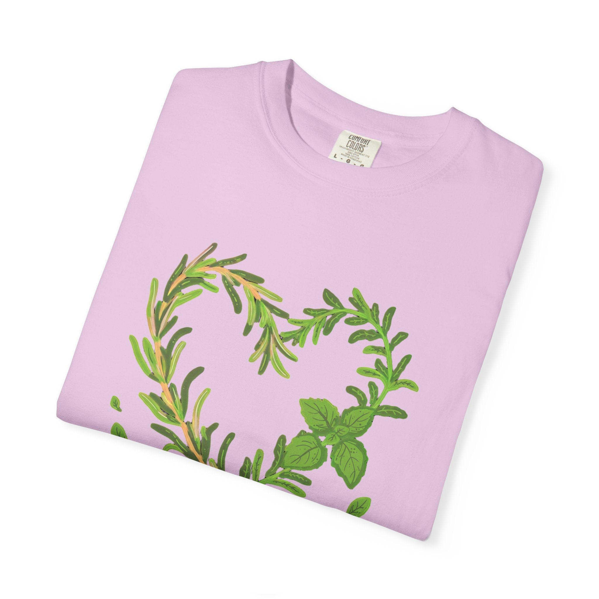 Herb Heart T-Shirt — "Love Herbs" Botanical Garden Tee for Plant Lovers