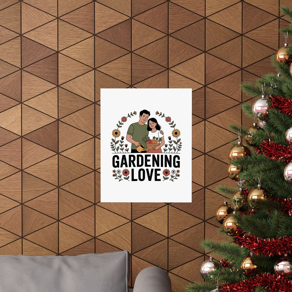 Gardening Love Poster — Couple Gardening Wall Art, Floral Botanical Print