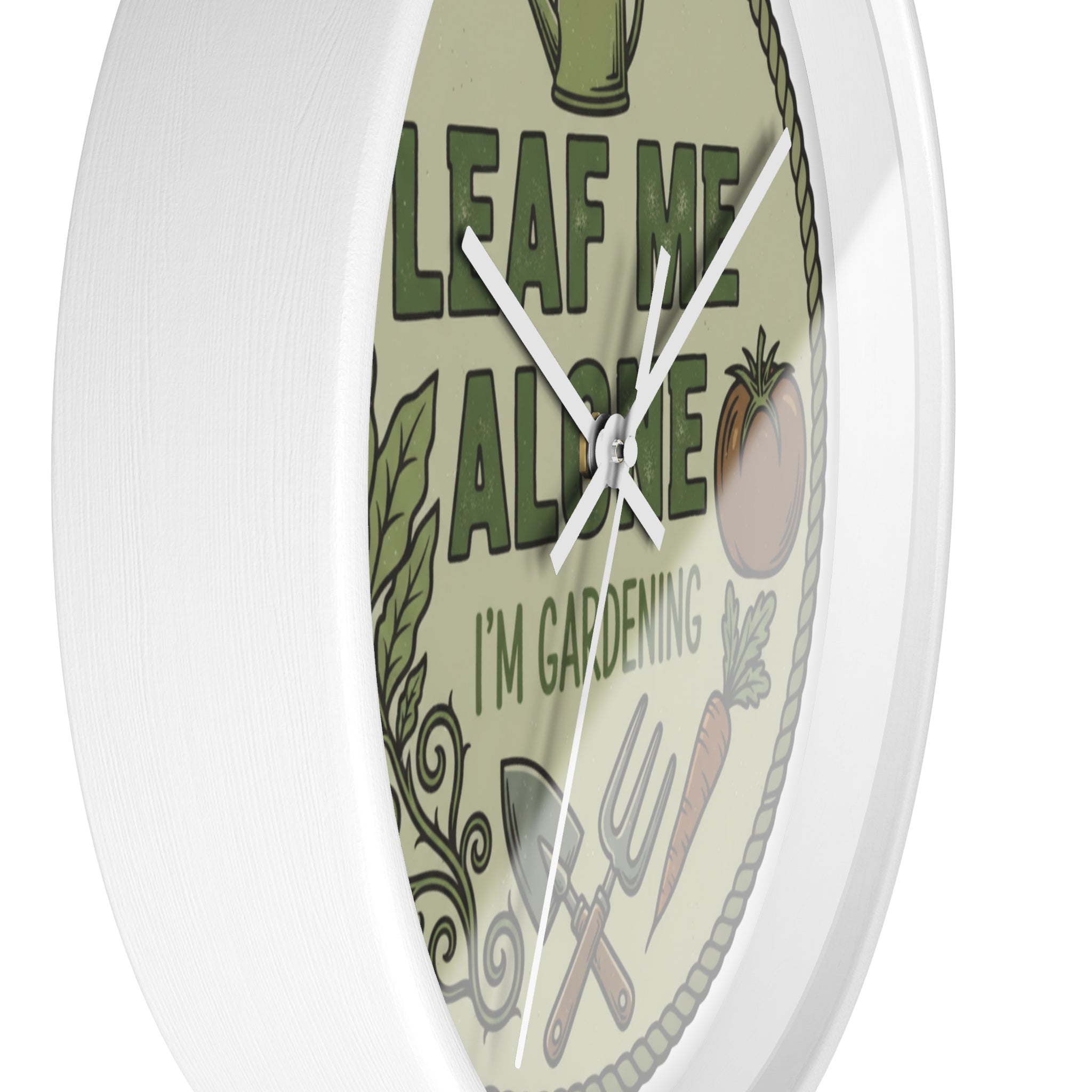 Leaf Me Alone I’m Gardening Wall Clock — Funny Gardener Decorative Clock