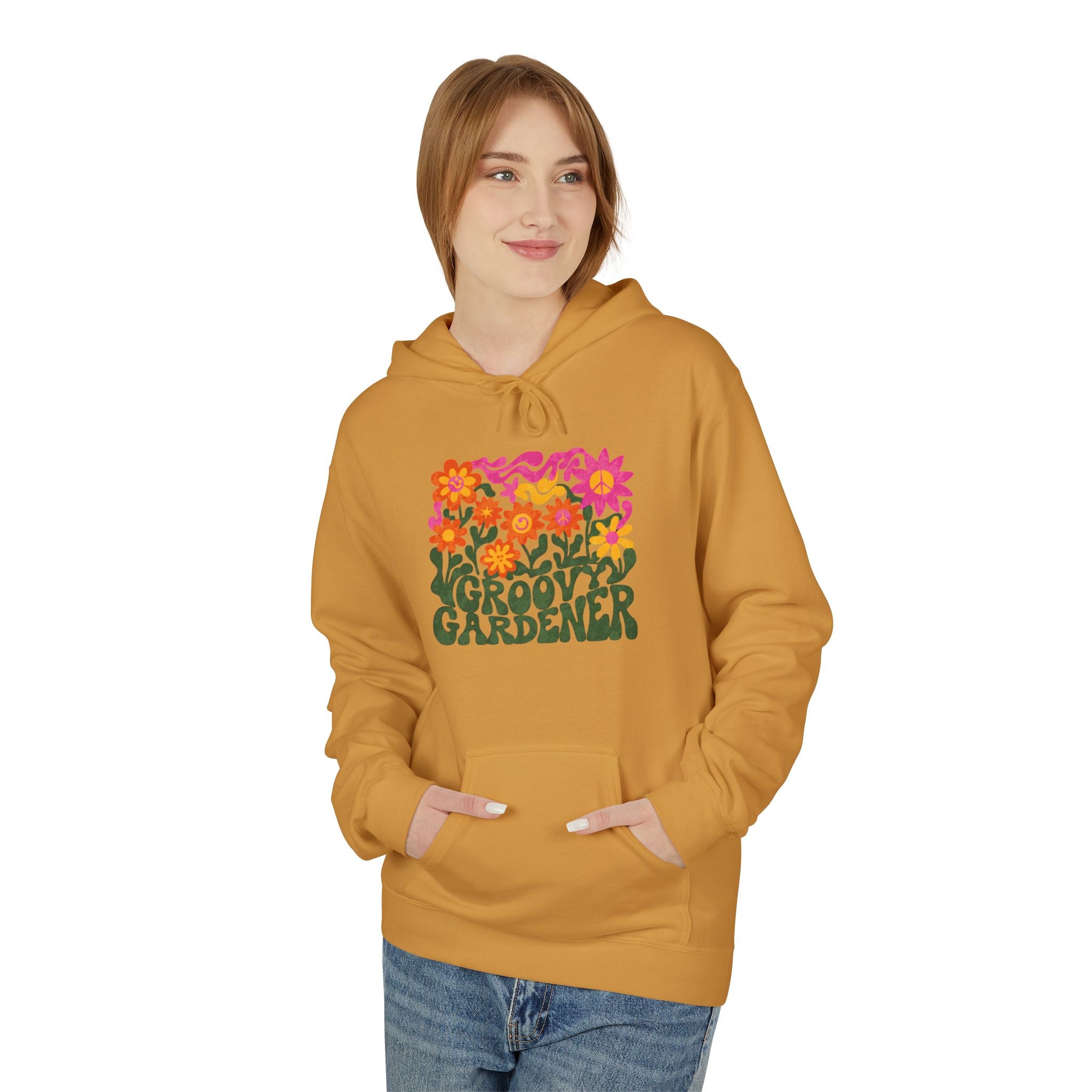 Gardener Hoodie – Retro Floral “Groovy Gardener” Pullover