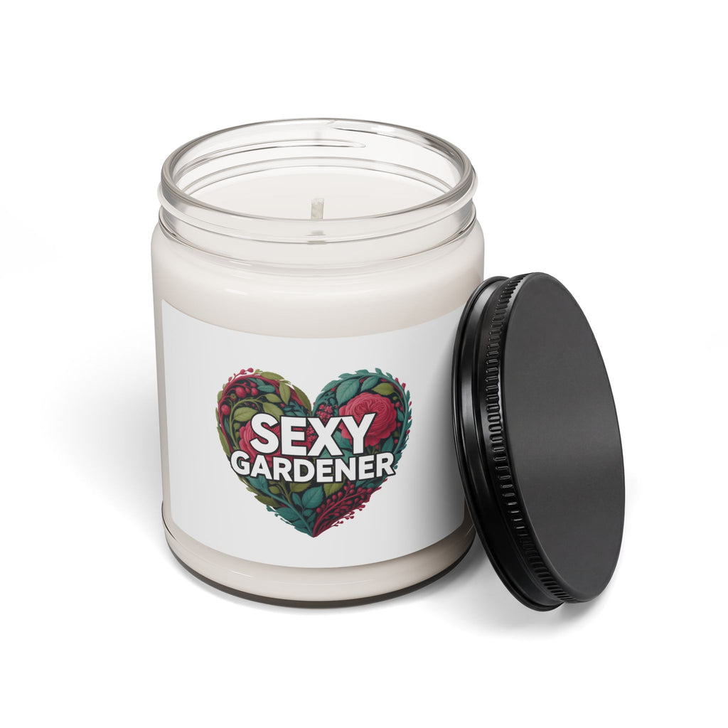 Sexy Gardener Soy Candle — 9oz Scented Jar Candle (Garden Heart Design)