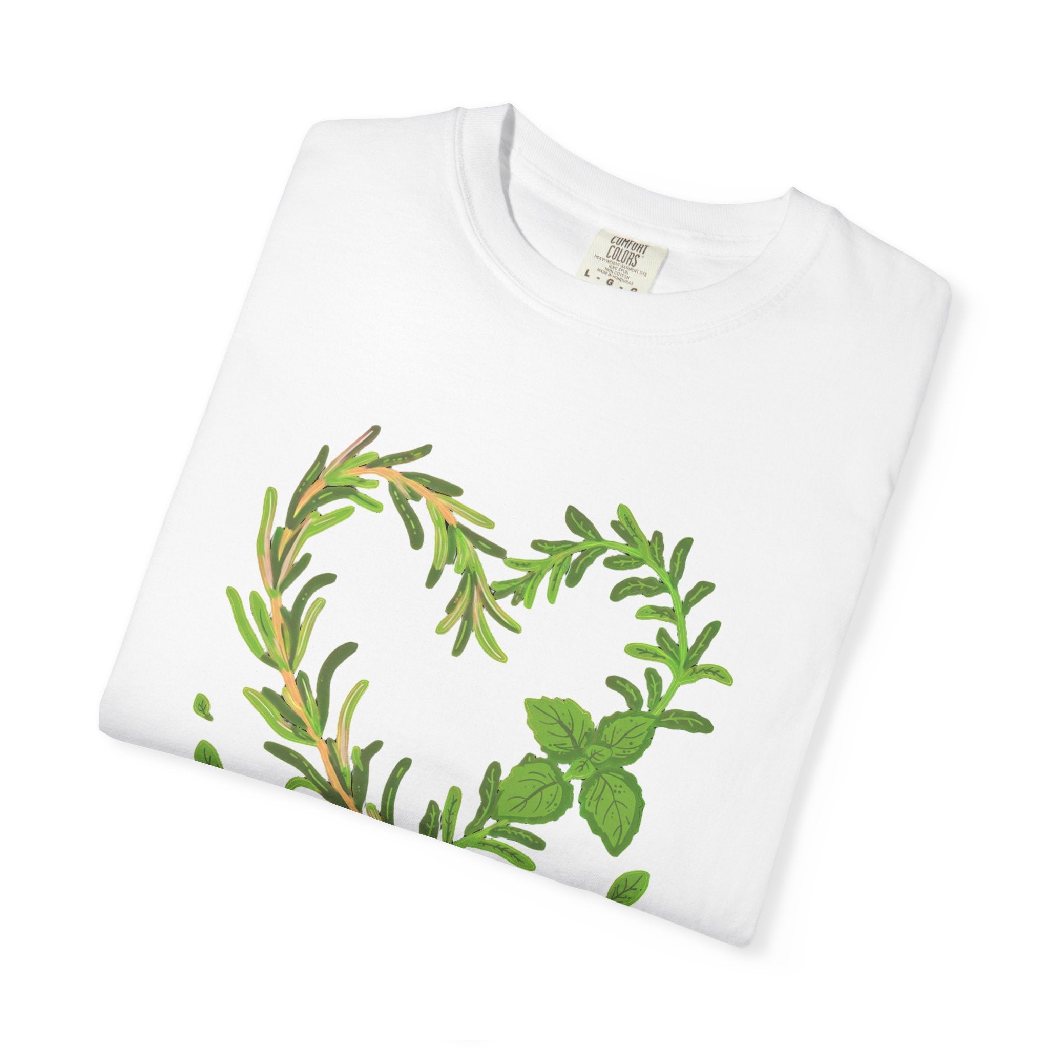 Herb Heart T-Shirt — "Love Herbs" Botanical Garden Tee for Plant Lovers