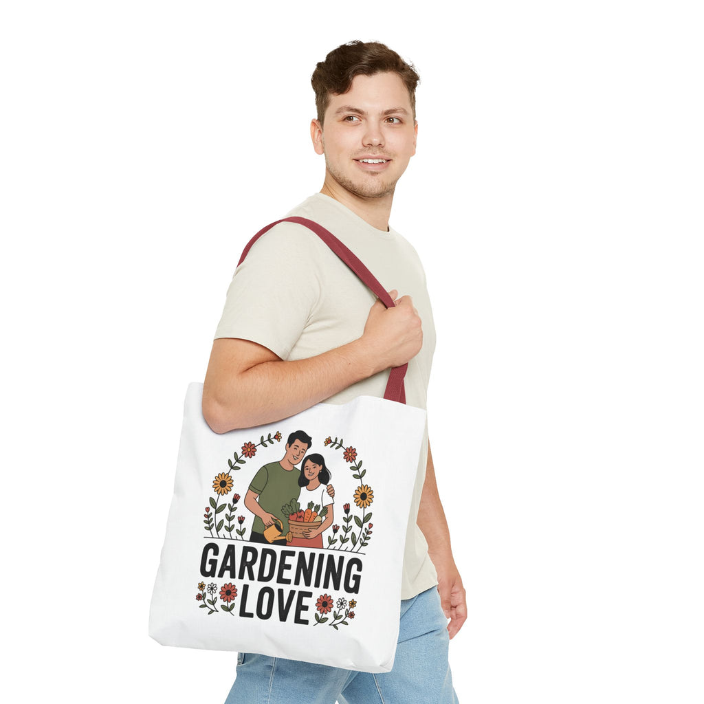 Gardening Love Tote Bag — Floral Couples Gardeners Market Bag