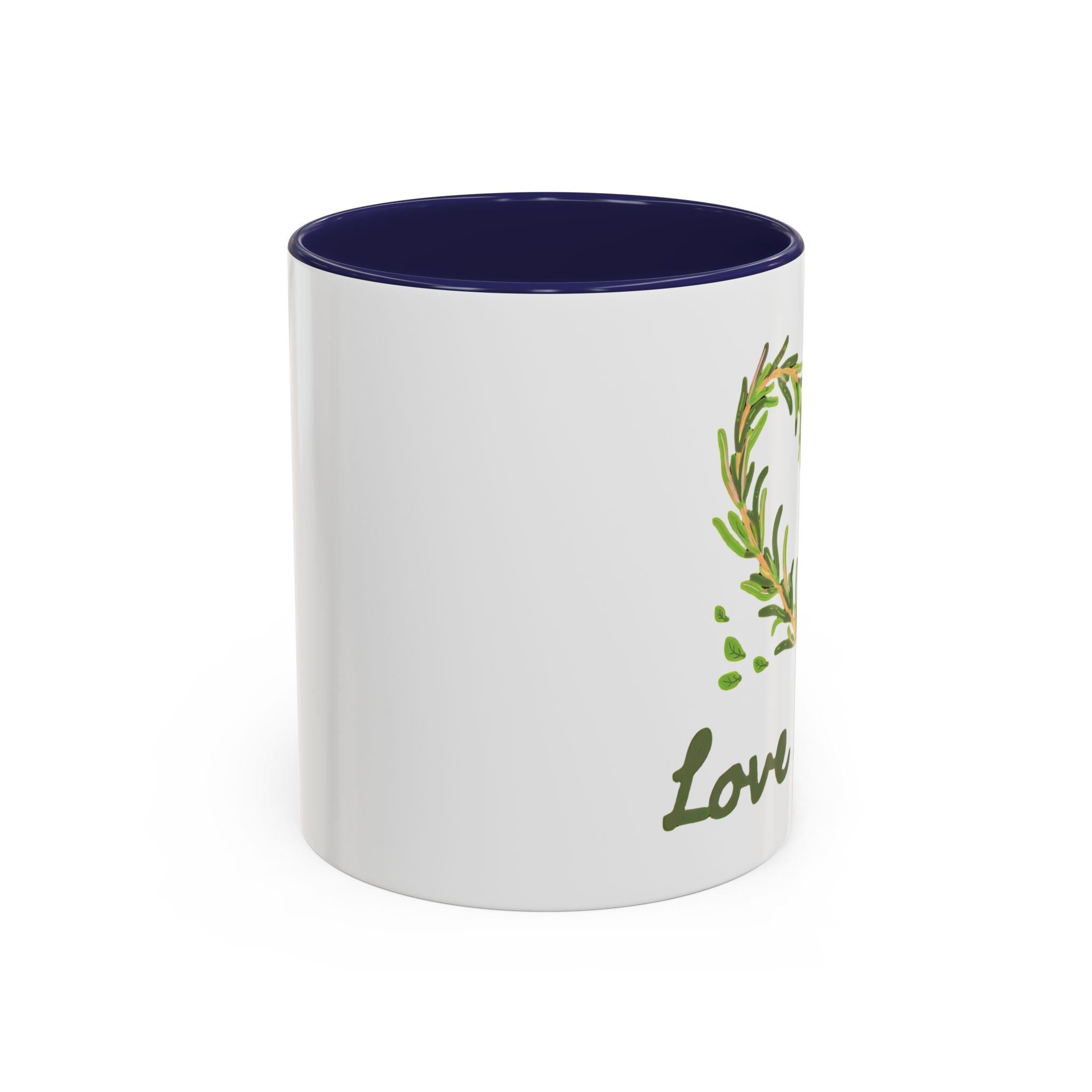 Herb Heart Accent Coffee Mug – “Love Herbs” Botanical Tea & Coffee Cup