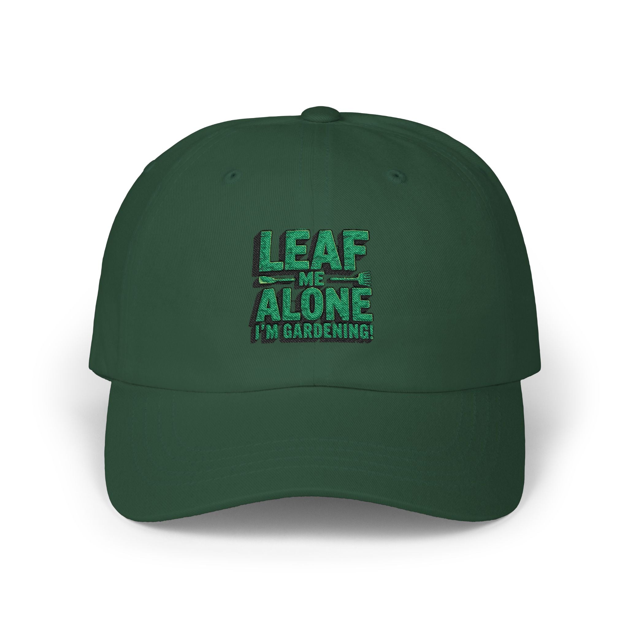 Dad Cap – "Leaf Me Alone" Gardening Hat (Funny Plant Lover Embroidered Cap)