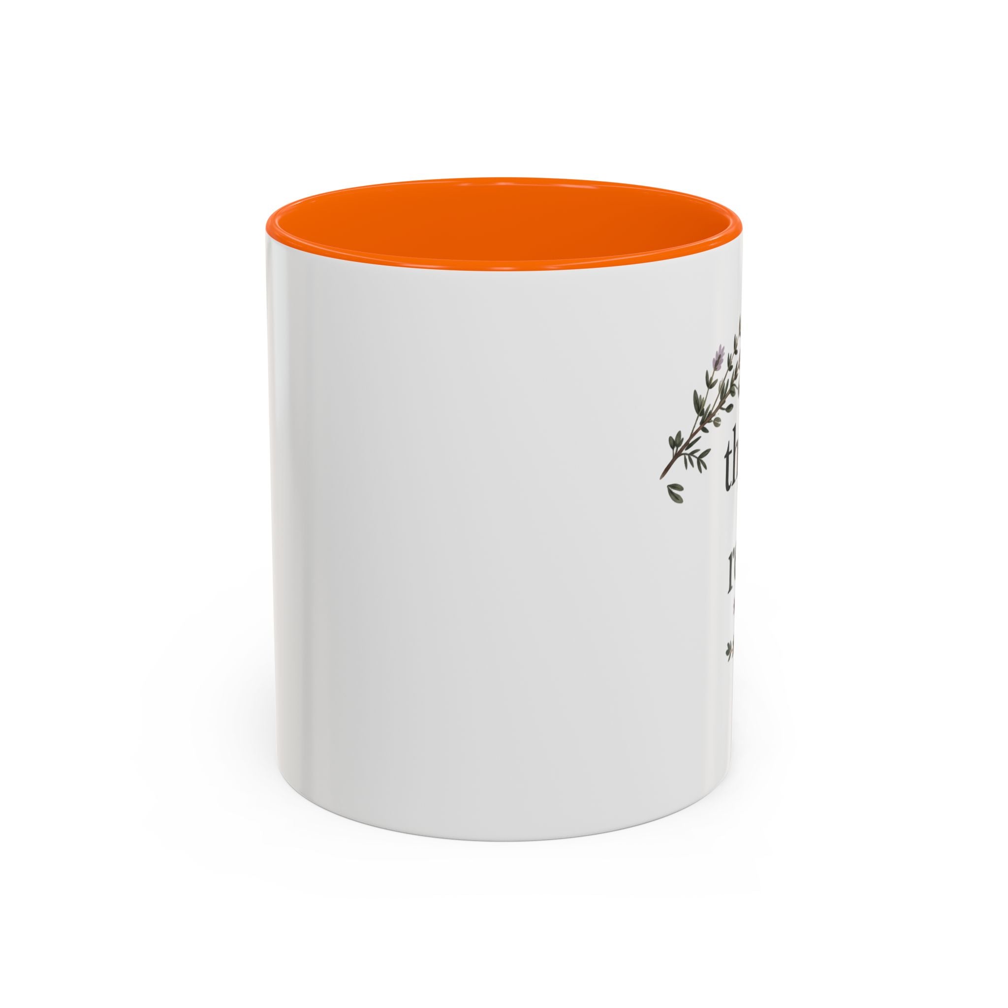 Thyme to Relax Accent Coffee Mug — Herbal Tea & Coffee Cup, Floral Kitchen Gift
