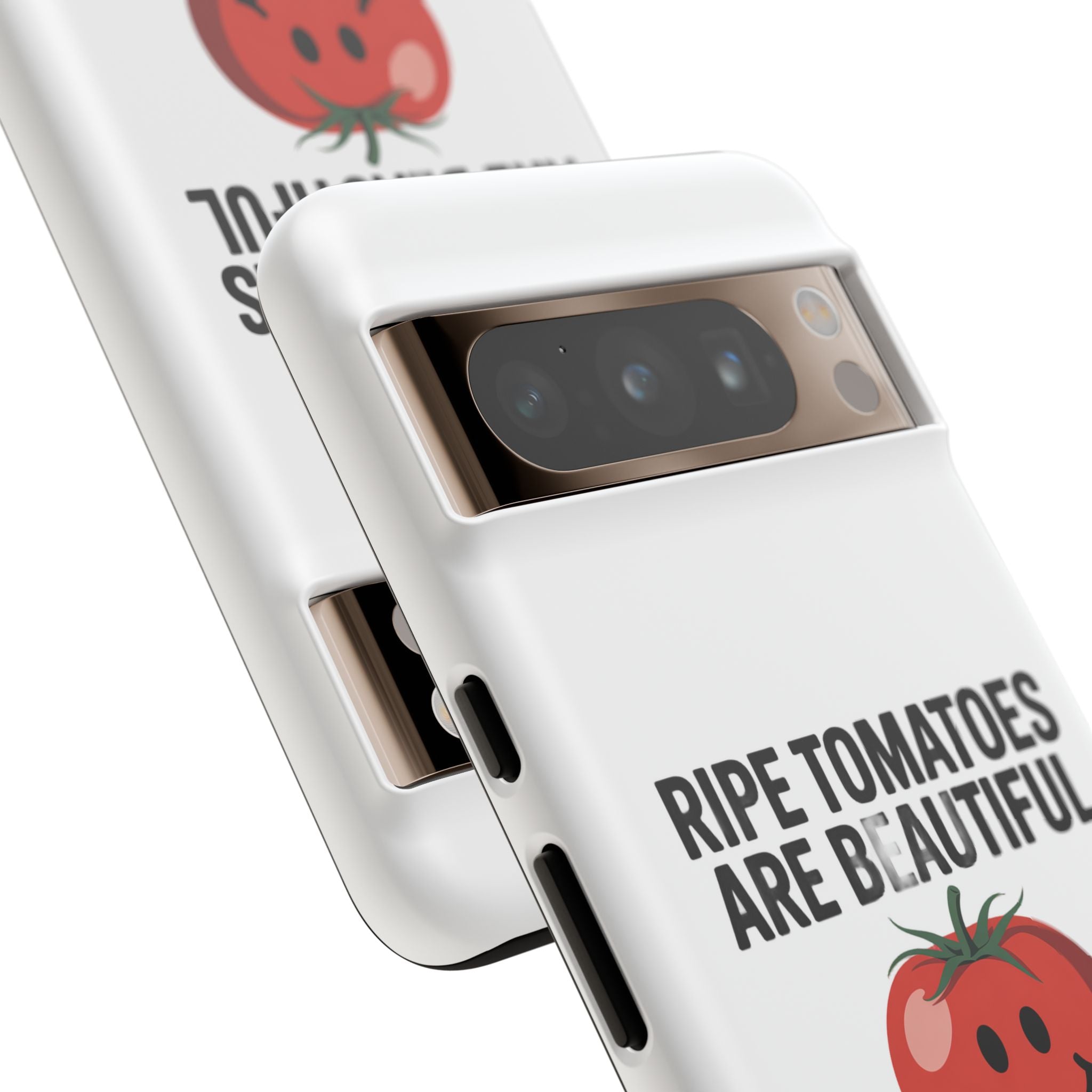 Phone Case — "Ripe Tomatoes Are Beautiful" Audrey Hepburn Quote with Smiling Tomato Graphic