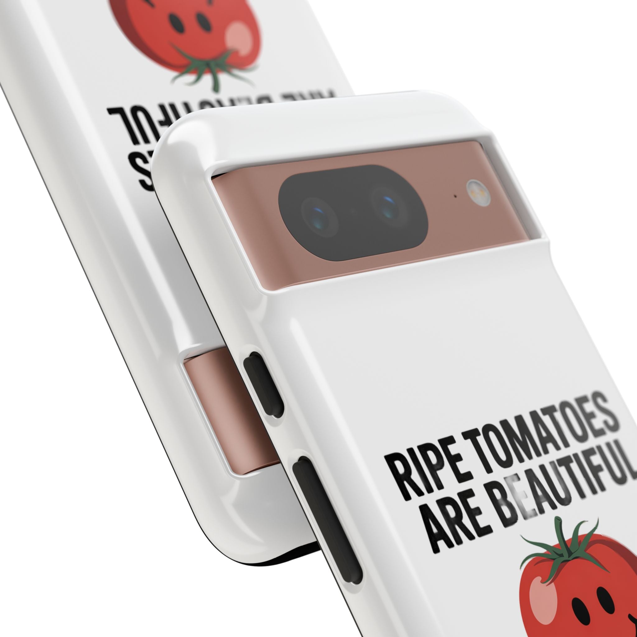 Phone Case — "Ripe Tomatoes Are Beautiful" Audrey Hepburn Quote with Smiling Tomato Graphic