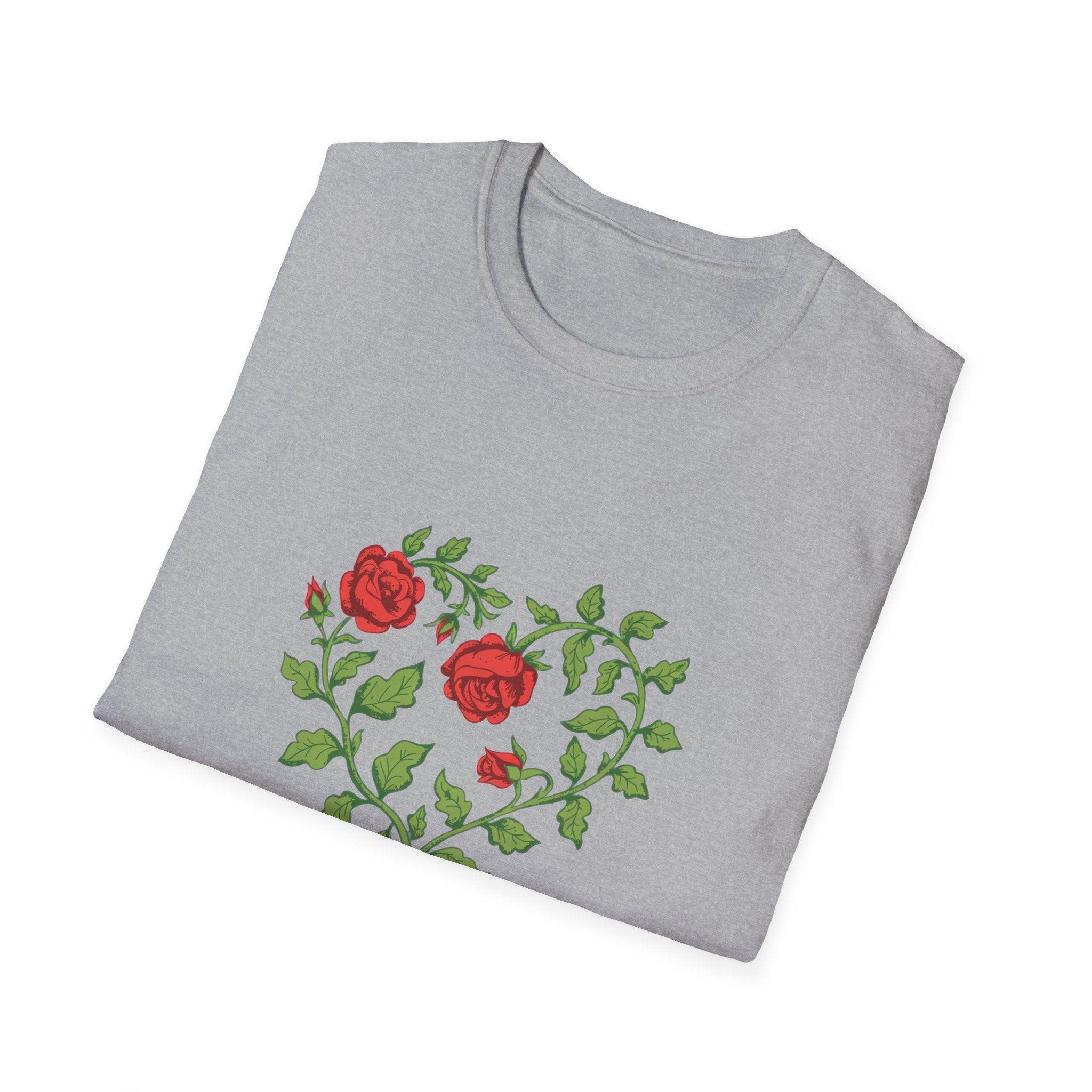 Sexy Gardener Rose Heart T-Shirt — Floral Gardening Tee for Plant Lovers