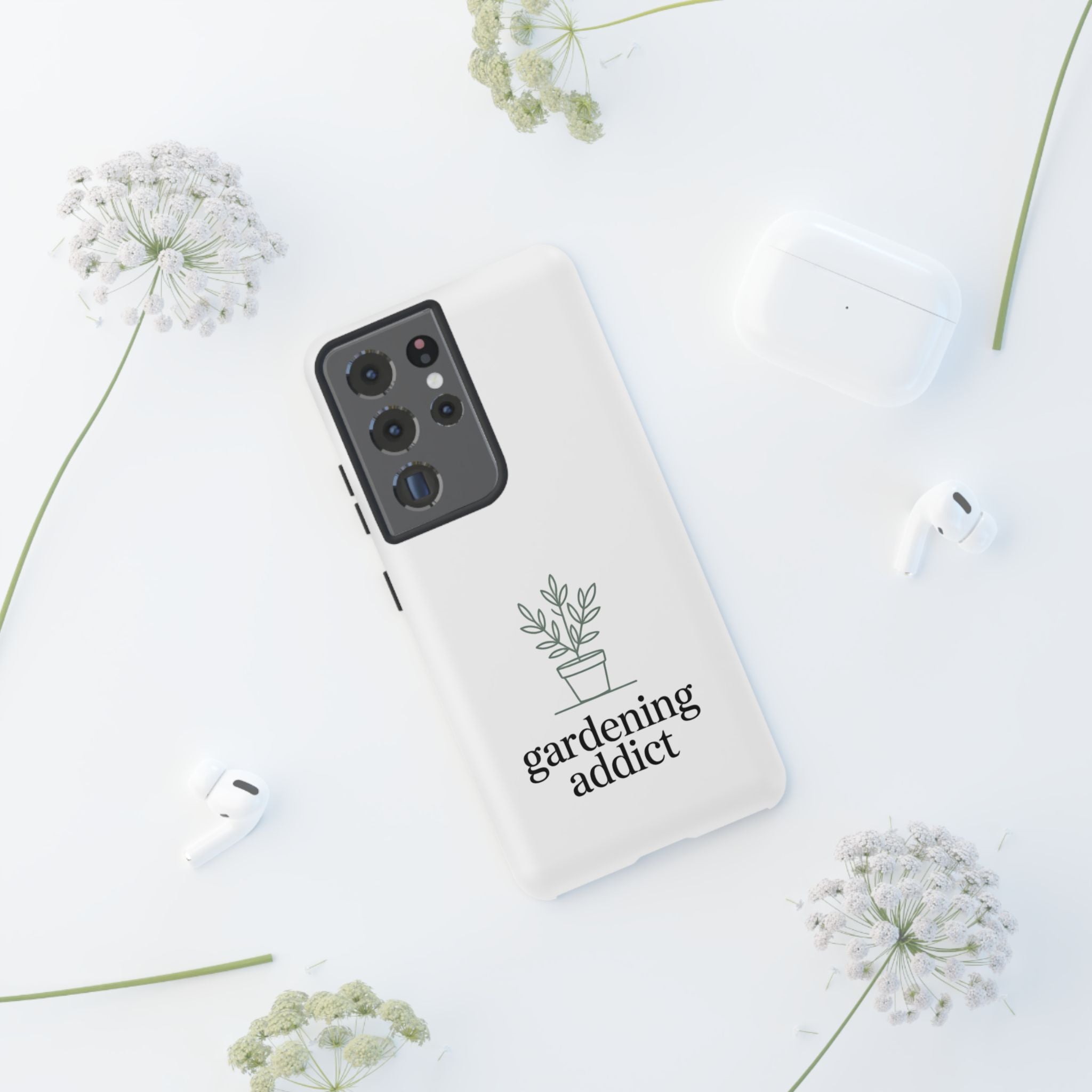 Phone Case — 'gardening addict' Minimal Plant Design