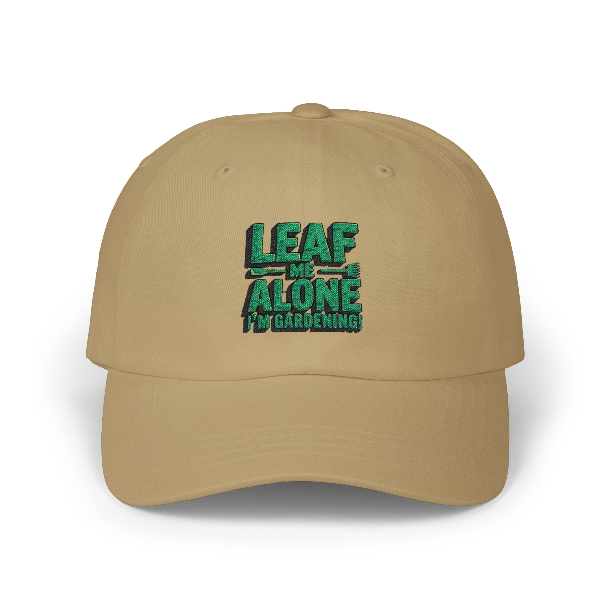 Dad Cap – "Leaf Me Alone" Gardening Hat (Funny Plant Lover Embroidered Cap)