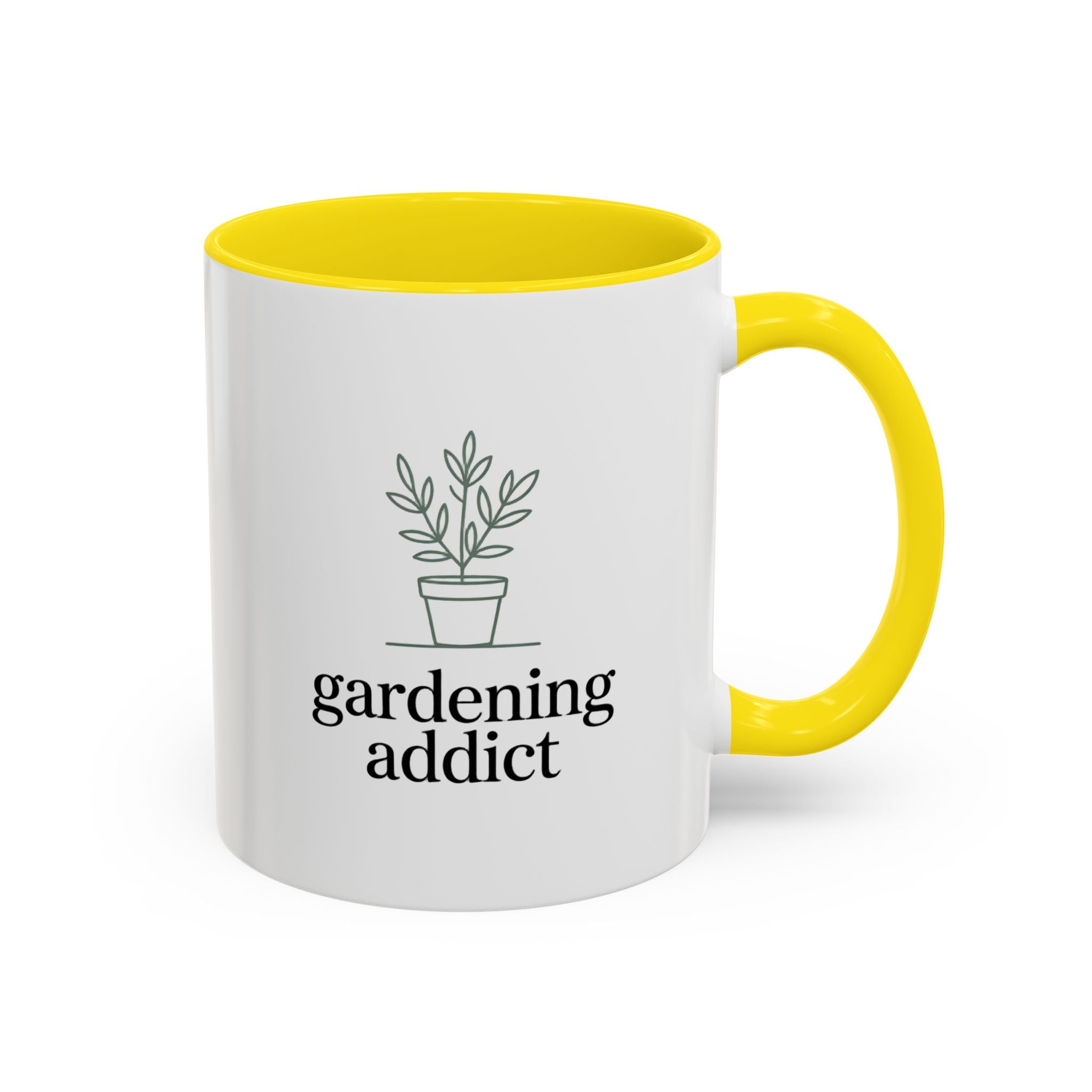 Gardening Addict Accent Coffee Mug — Plant Lover Ceramic Mug (11/15oz)