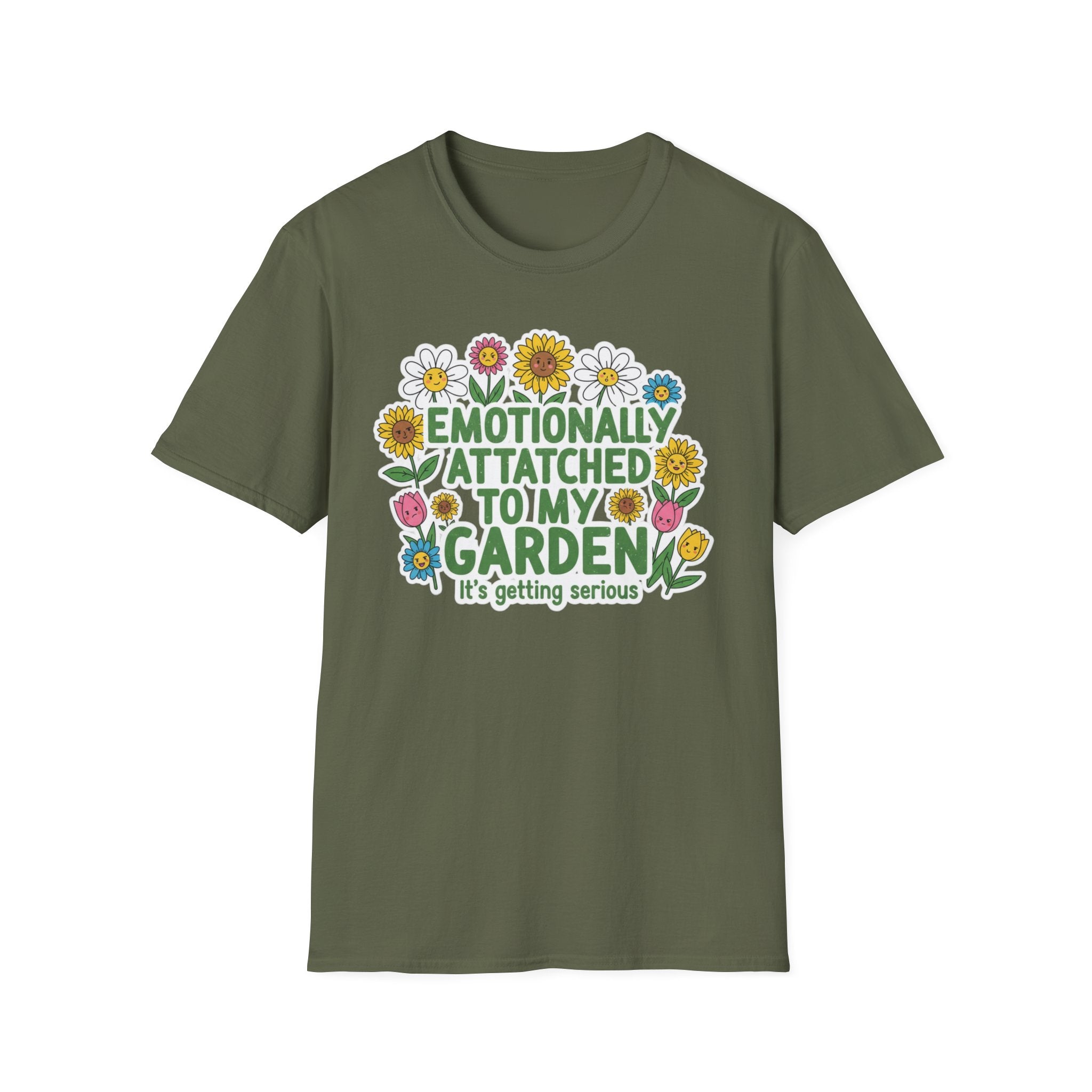 Gardener T-Shirt — "Emotionally Attached to My Garden" Floral Tee