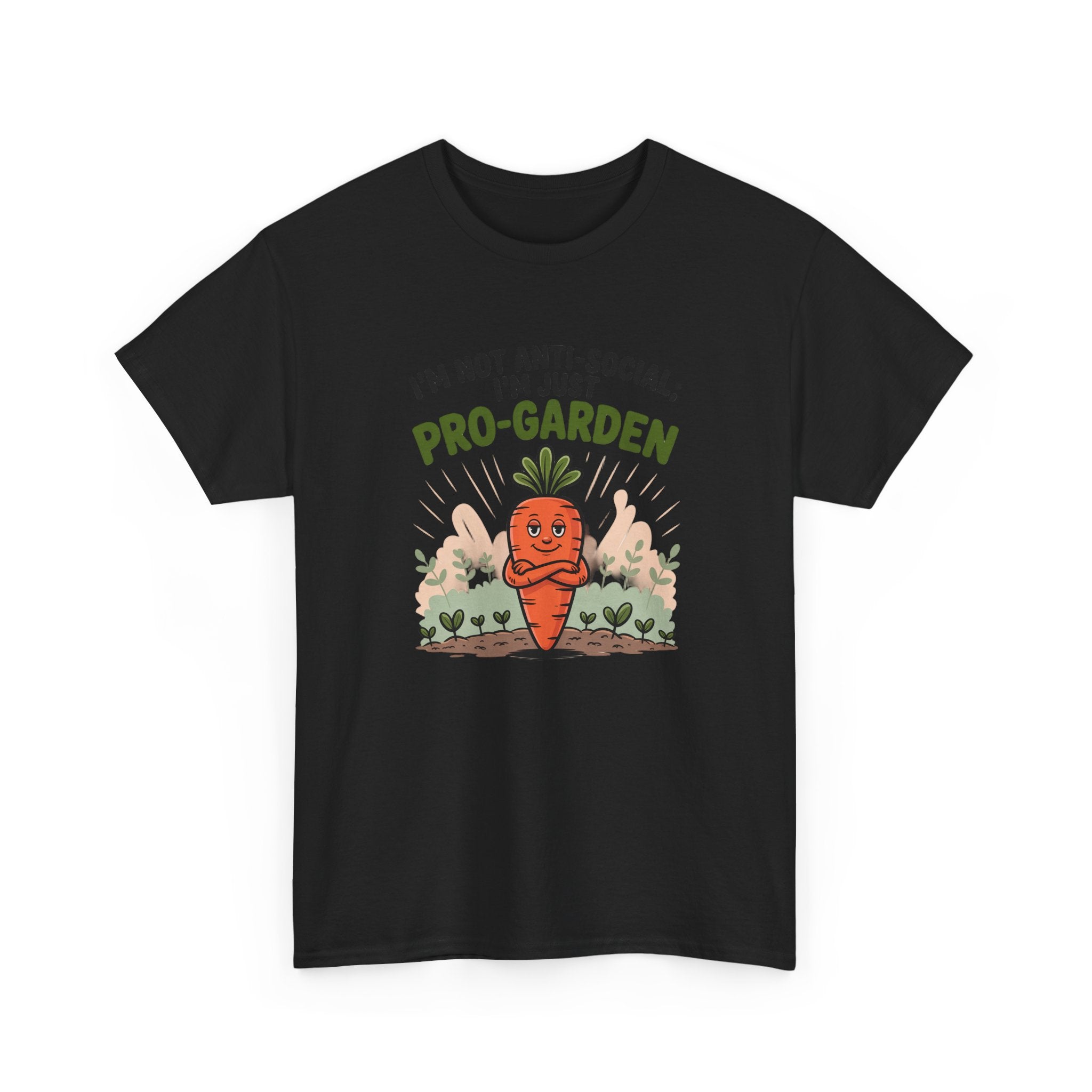 Garden Lover T‑Shirt — "I’m Not Anti-Social, I’m Just Pro-Garden" Cute Carrot Tee