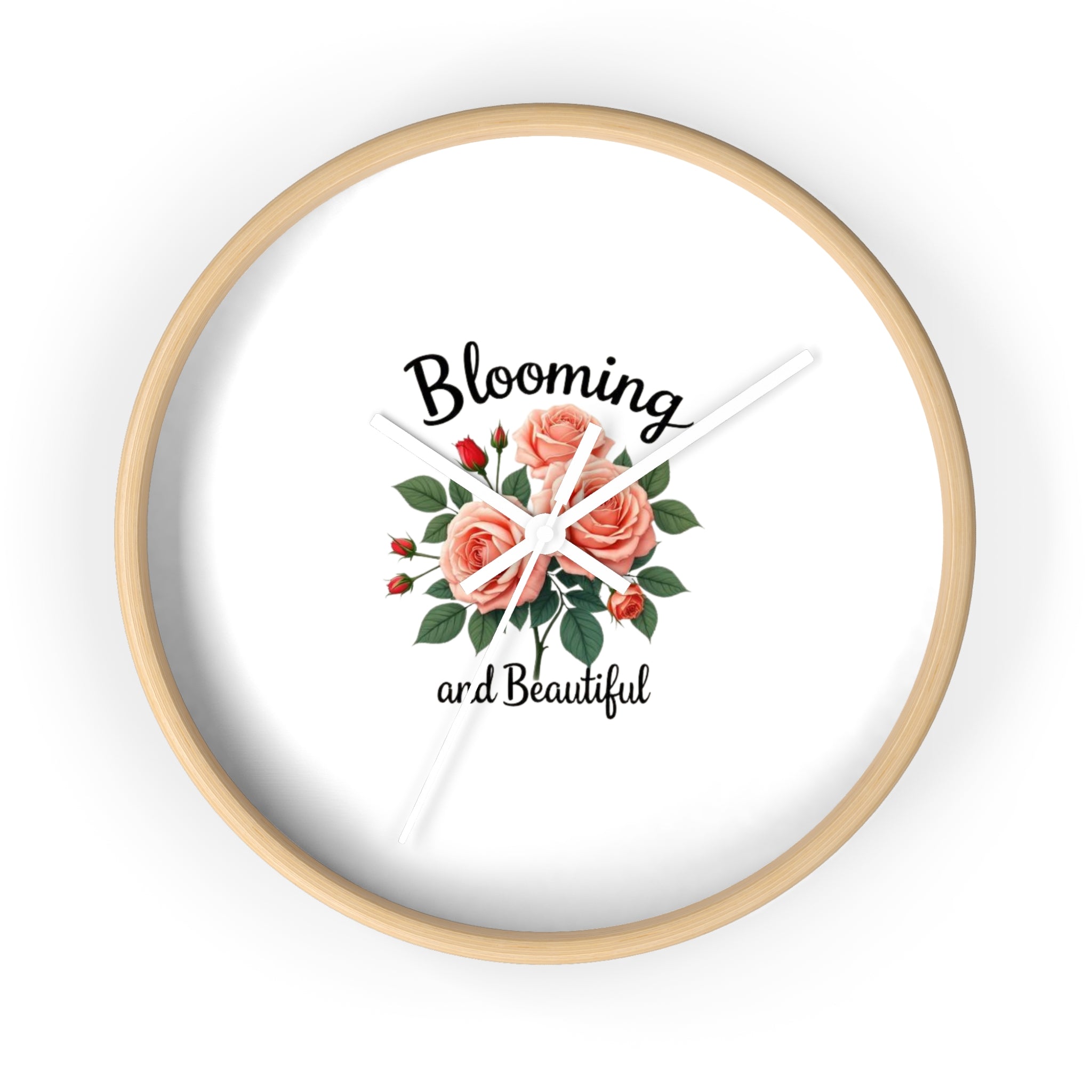 Blooming and Beautiful Wall Clock — Floral Rose Decorative Home Clock