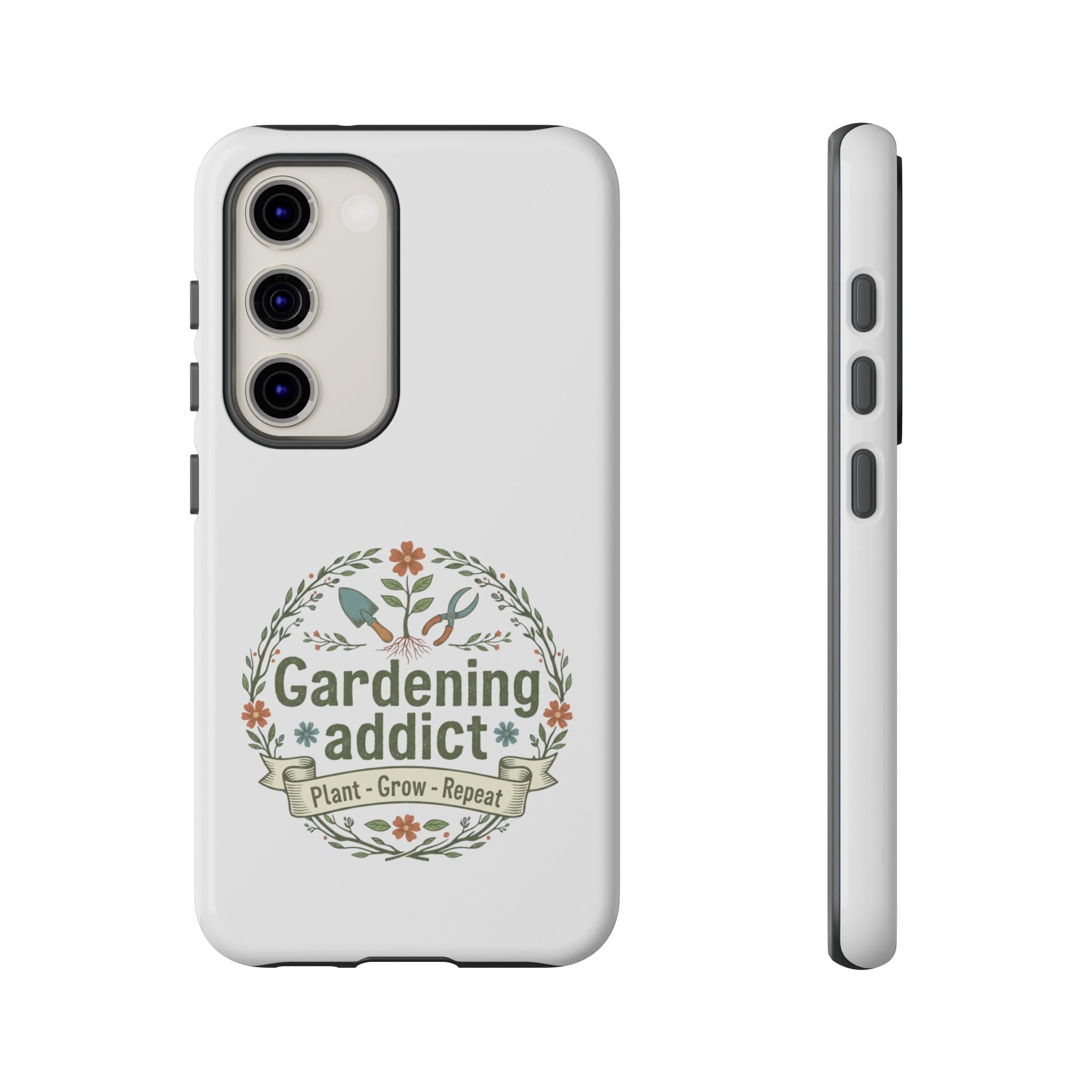 Phone Case — Gardening Addict "Plant • Grow • Repeat" Floral Garden Phone Cover