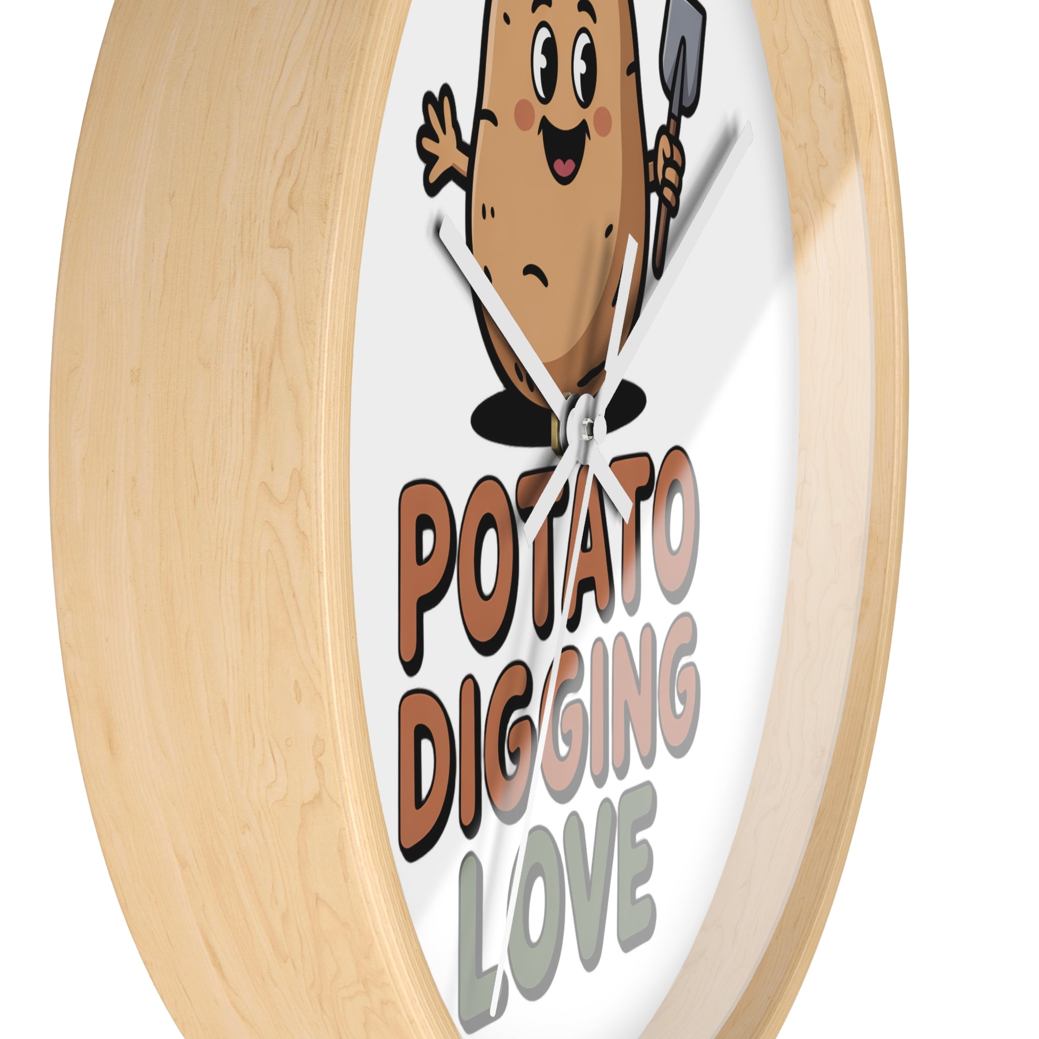 Potato Digging Love Wall Clock — Cute Gardener Kitchen Decor