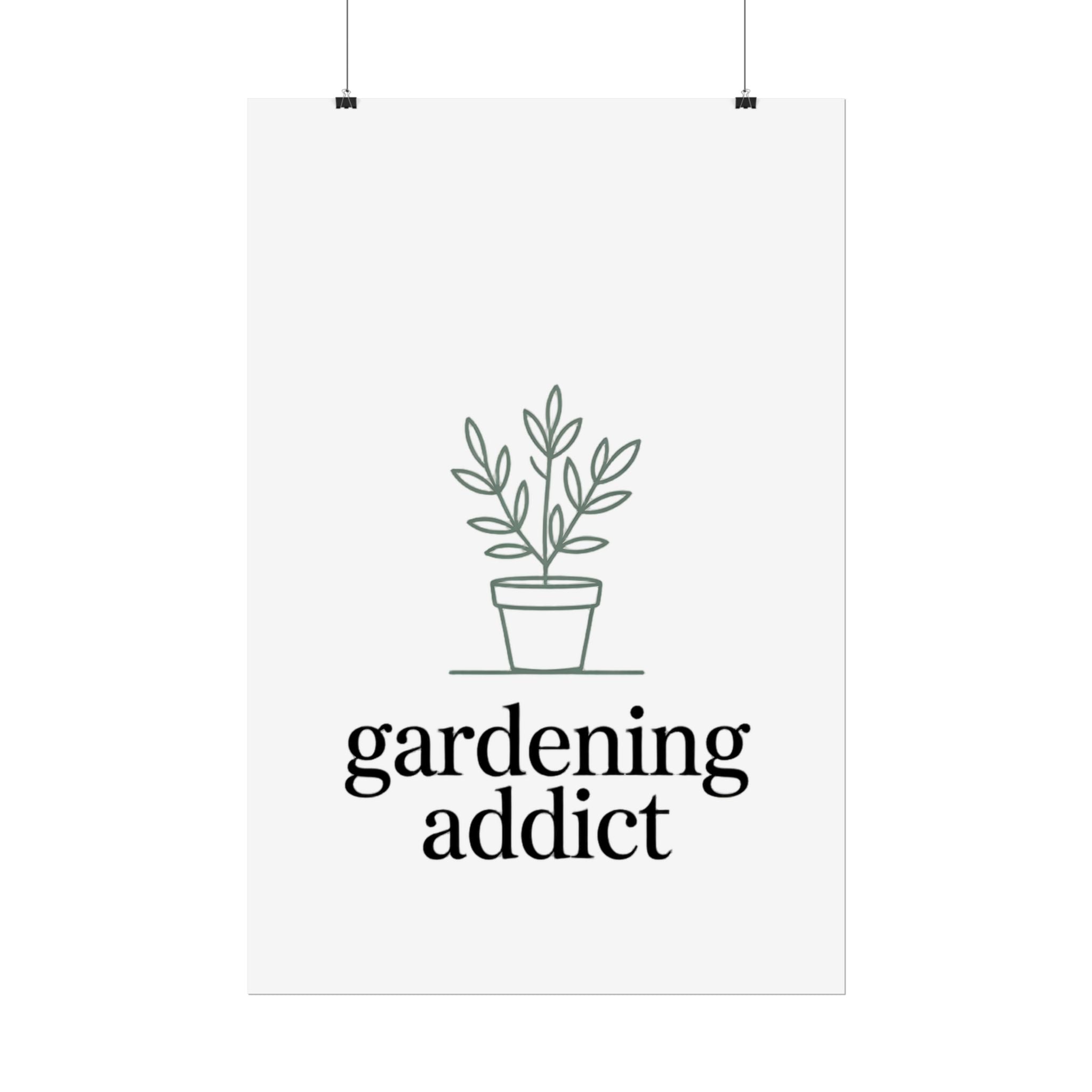 Rolled Poster — 'gardening addict' Minimal Plant Art Poster