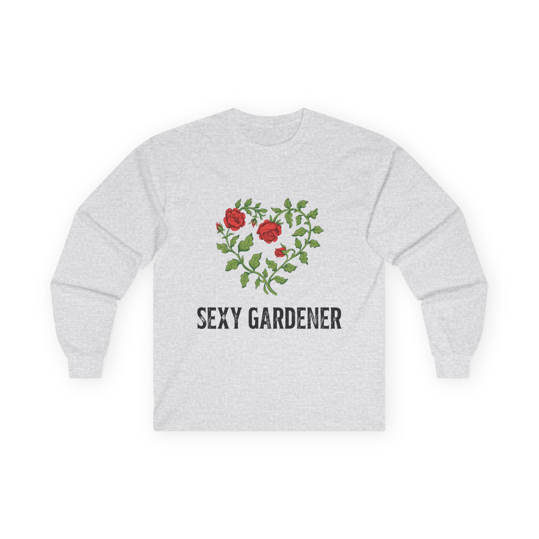 Sexy Gardener Long Sleeve Tee — Floral Heart Garden Lover Shirt