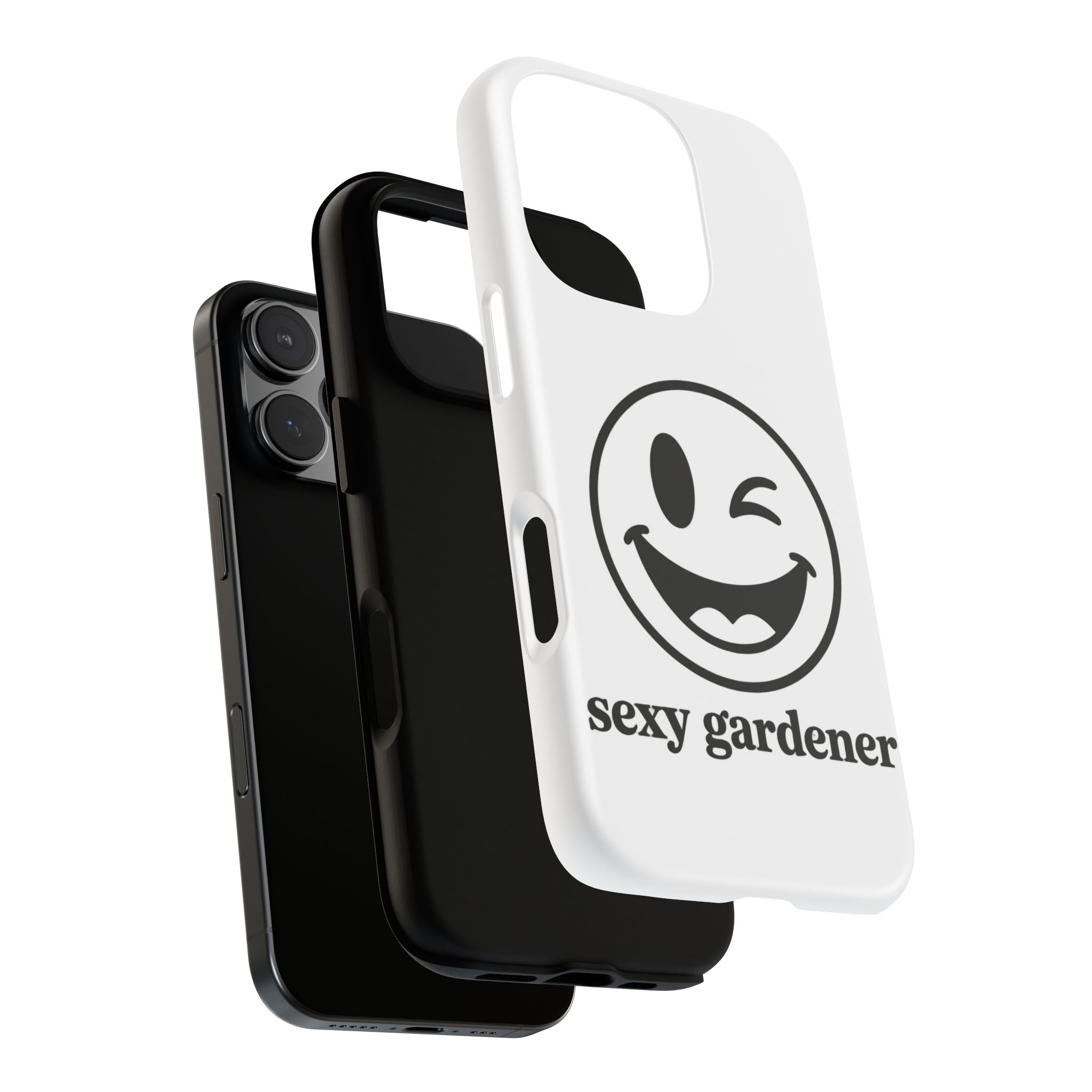 Phone Case — Winking Smiley “sexy gardener” Graphic