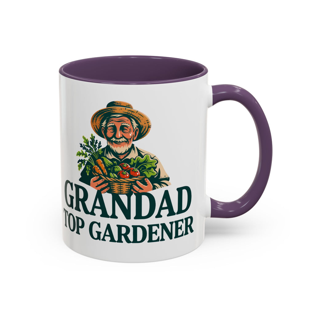 Grandad Top Gardener Accent Coffee Mug — 11/15oz Gift for Gardeners