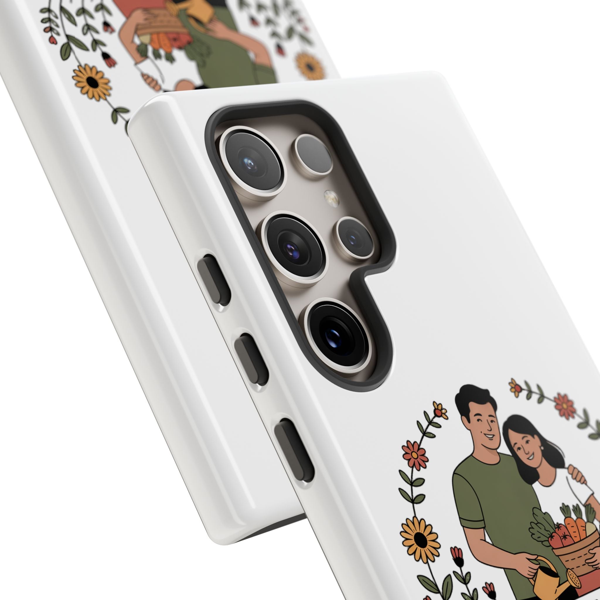 Gardening Love Phone Case — Floral Couple Protective Phone Cover